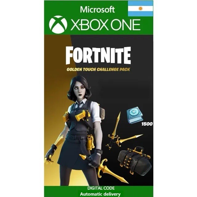 Microsoft Fortnite Golden Touch Challenge Pack 1500 V-Bucks DM FOR DETAILS