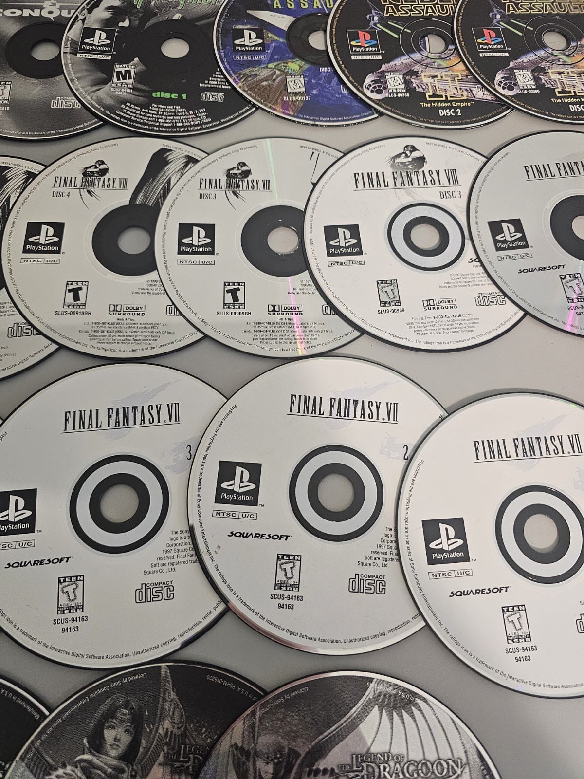 Playstation 1 Ps1 Disc Only Game Lot Of 34 Disk 1 2 3 4 Final Fantasy 7 Dragoon