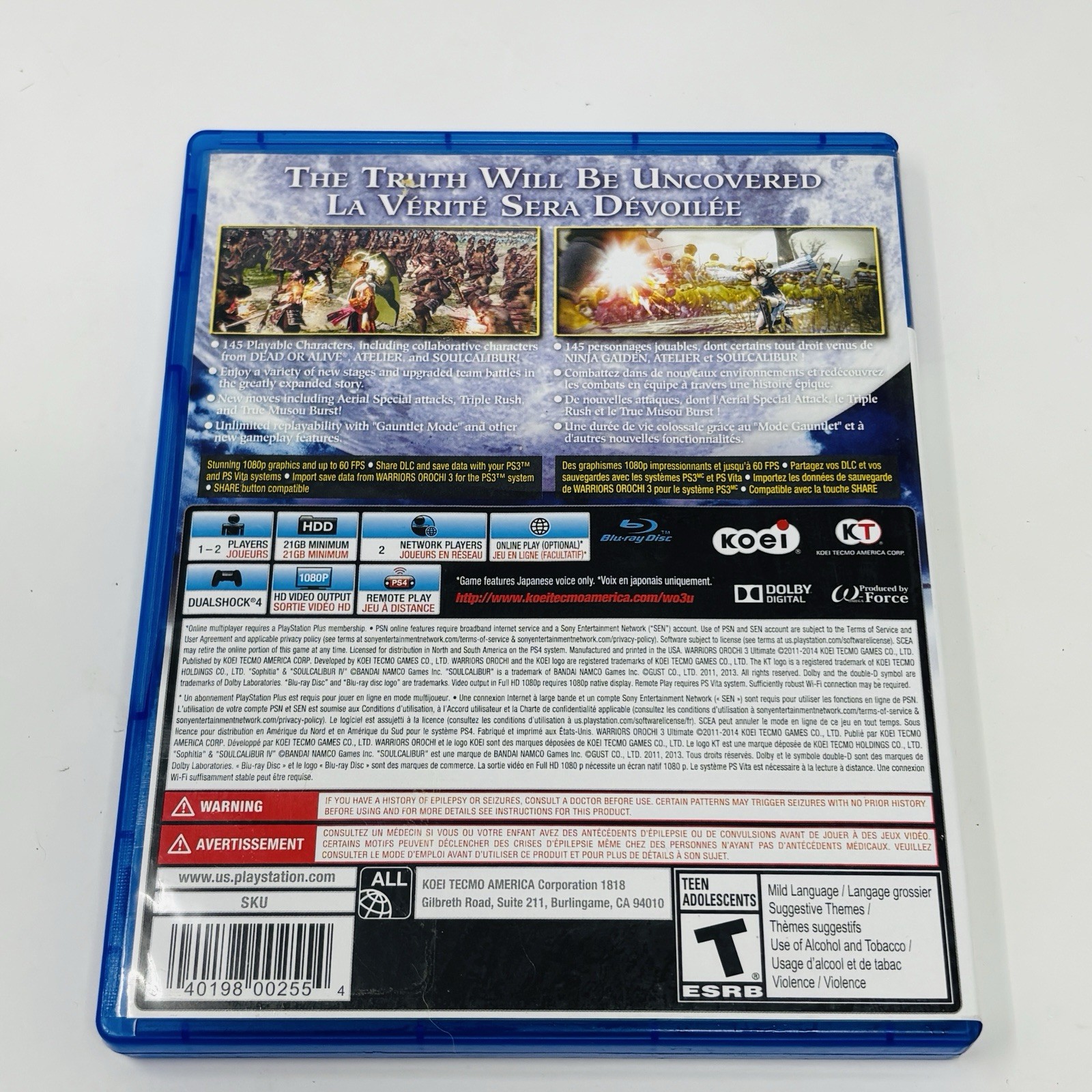 Warriors Orochi 3 Ultimate PS4