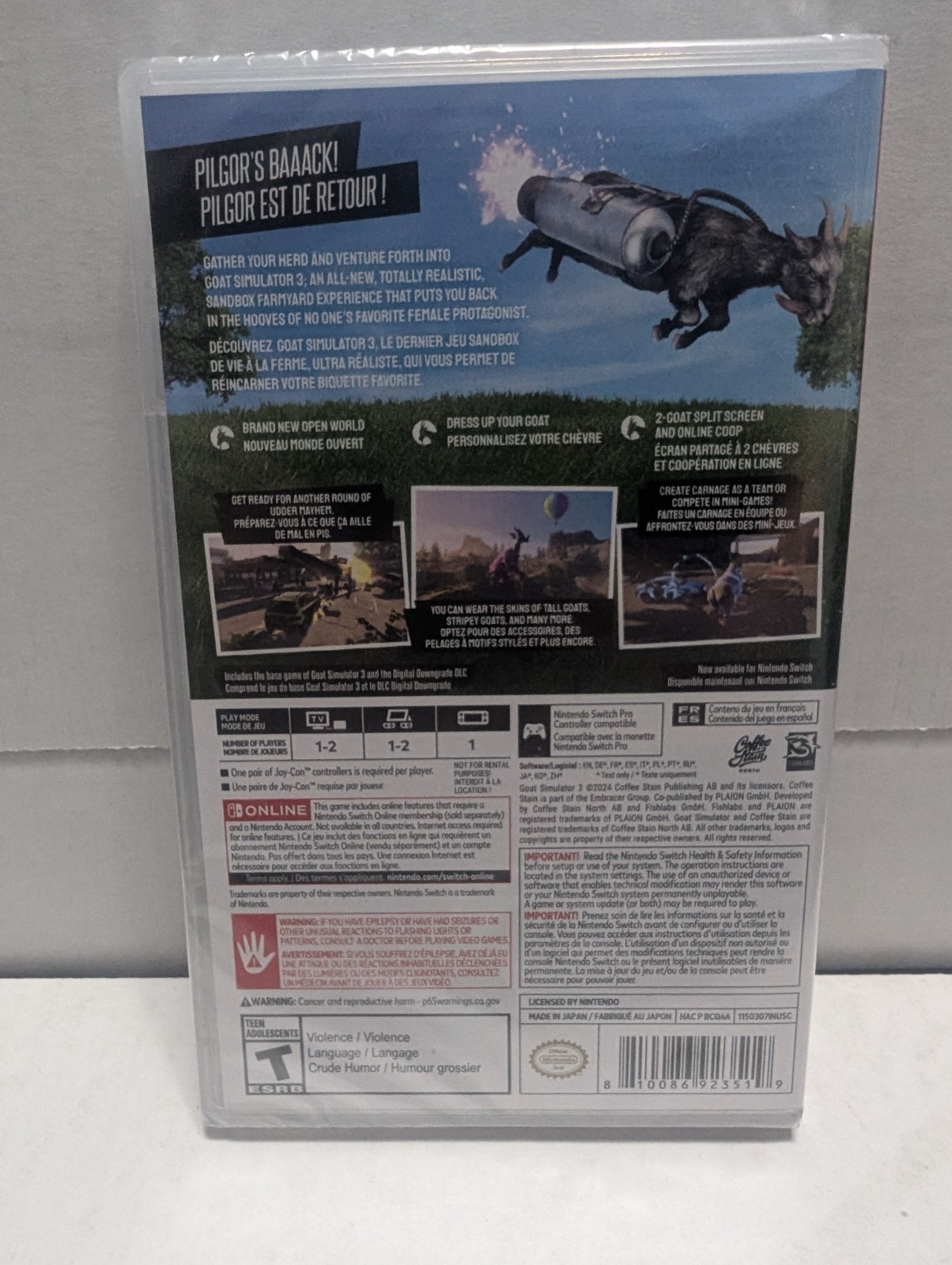 Goat Simulator 3 Nintendo Switch New Sealed Unopened