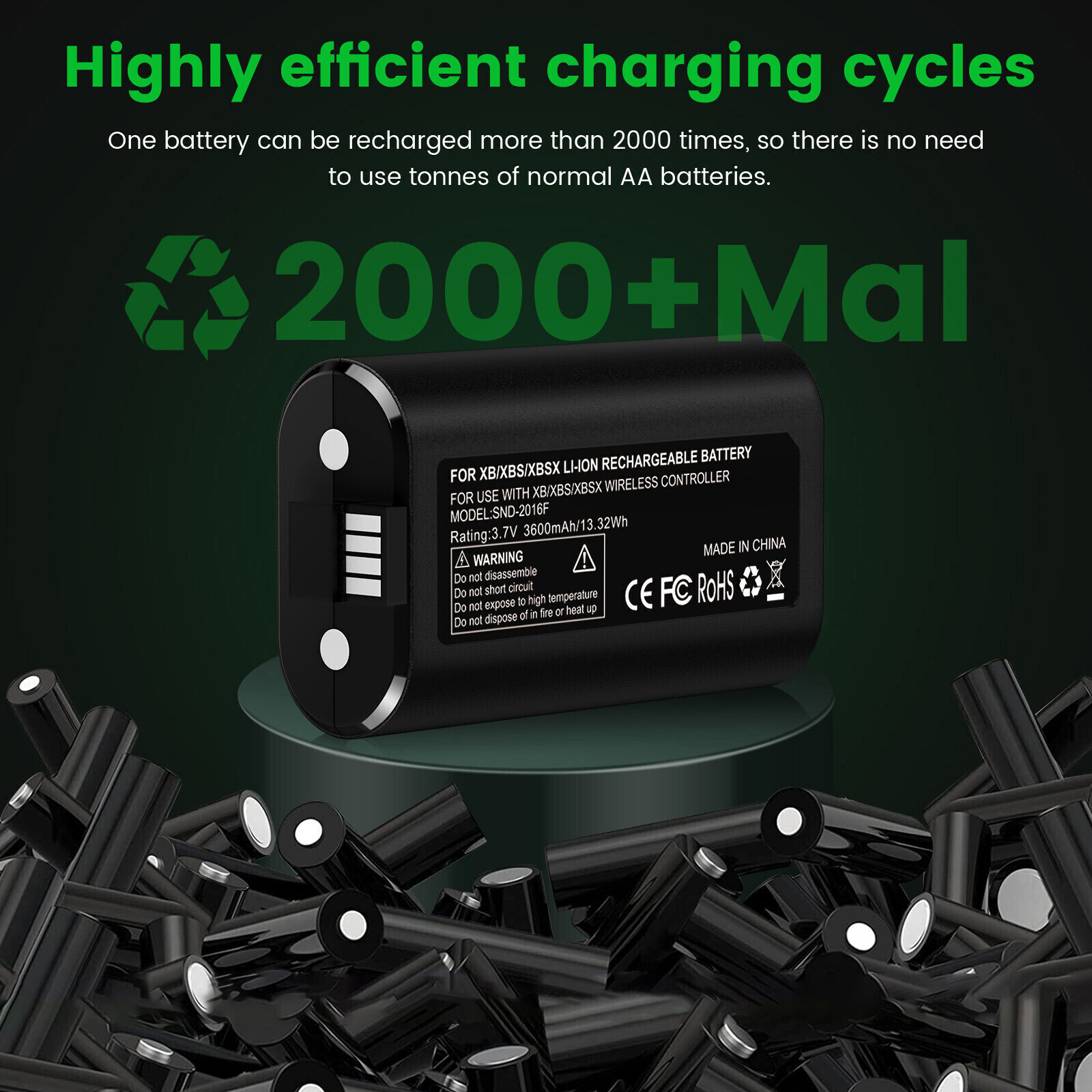 2x for Xbox Series X|S/Xbox One Rechargeable Controller Battery Pack Newest