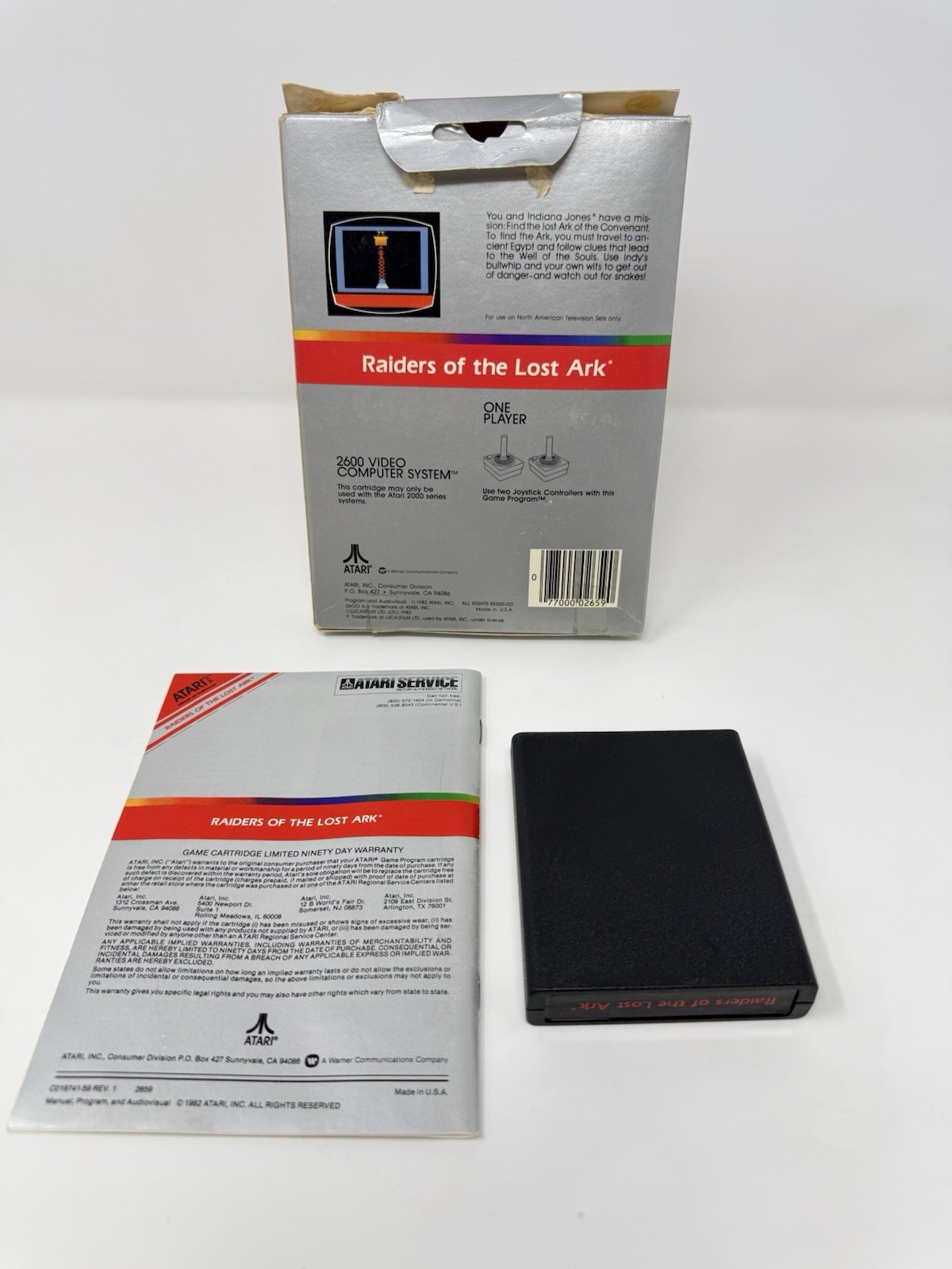 Raiders of the Lost Ark Atari 2600 Complete CIB Tested
