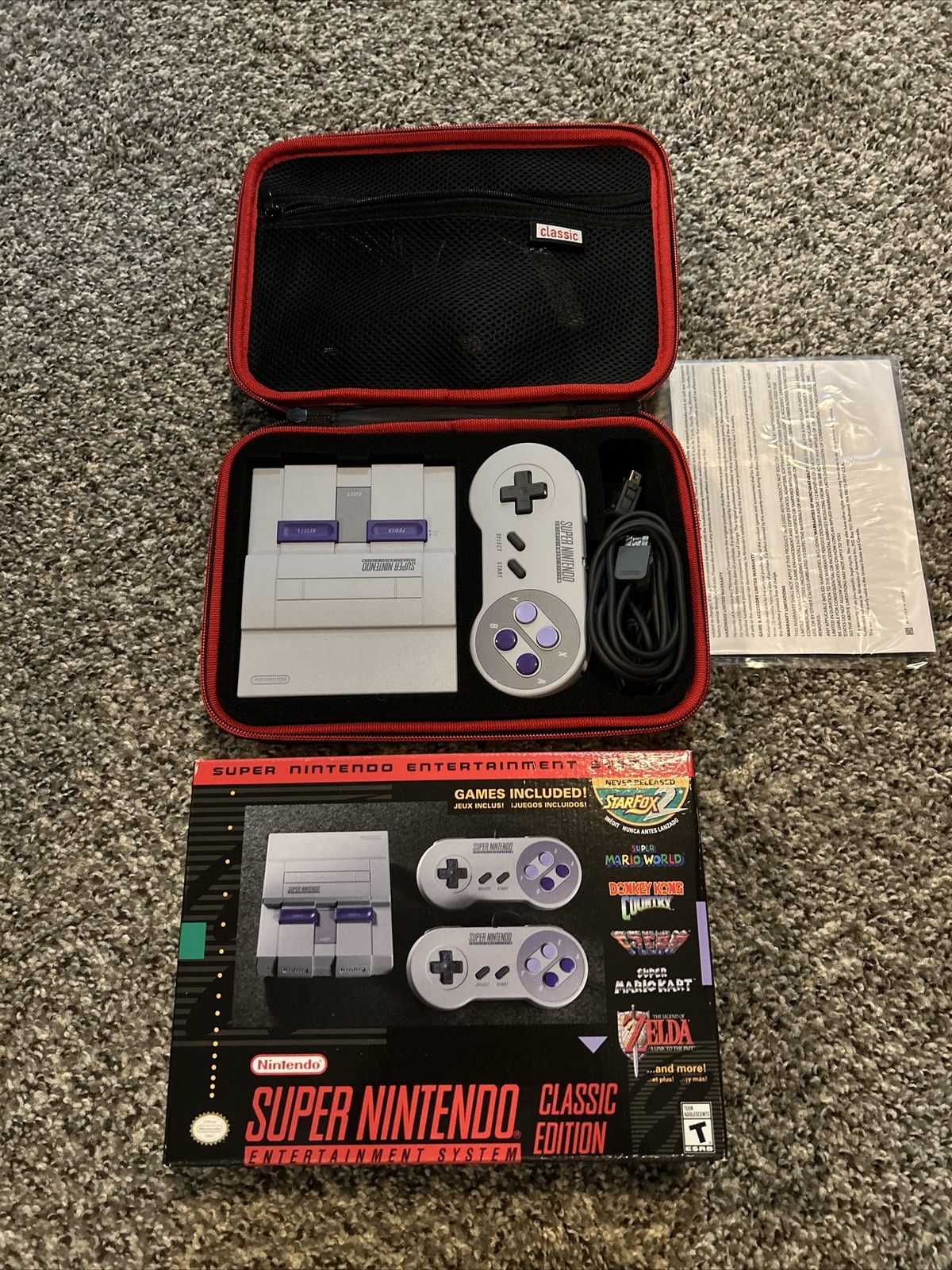 Nintendo Super NES Mini Classic Edition Control Deck – Gray with Custom Case!