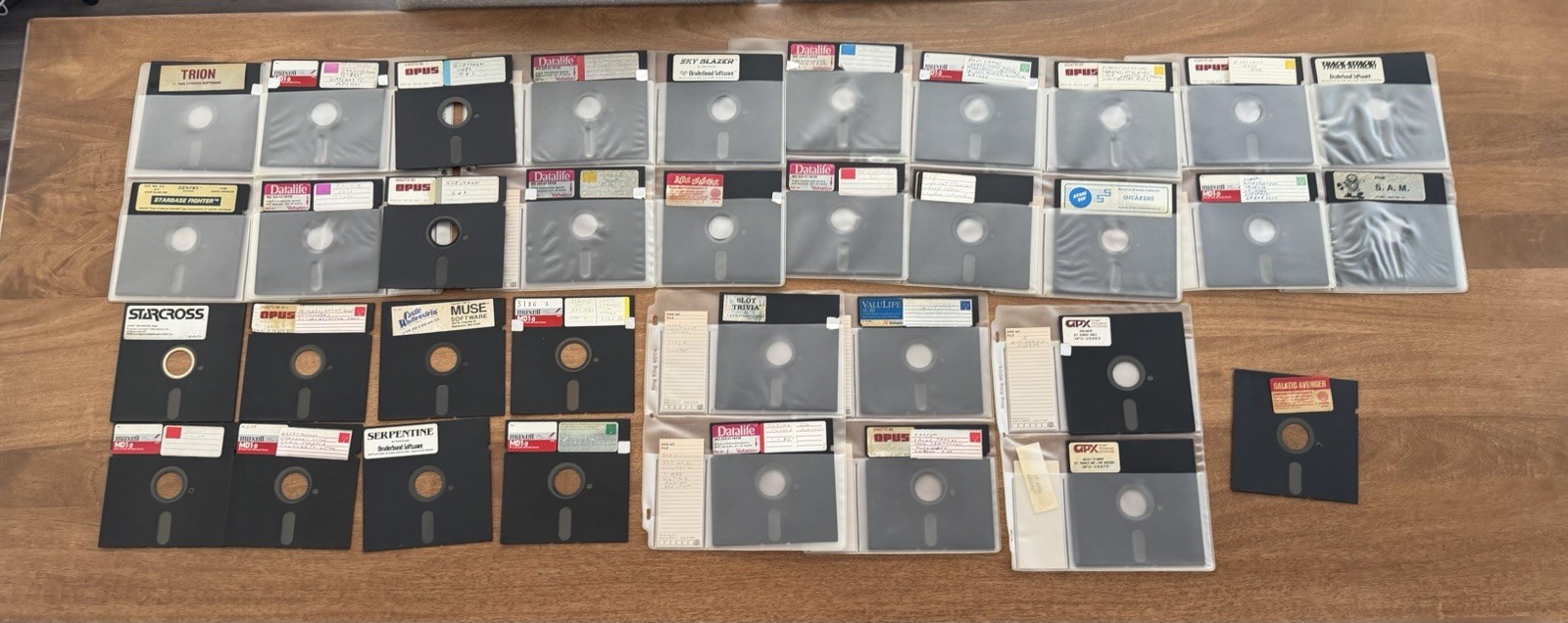 Vintage Atari 800 5.25″ Floppy Disk Lot of Over 100 Video Games, 109 Total Disks