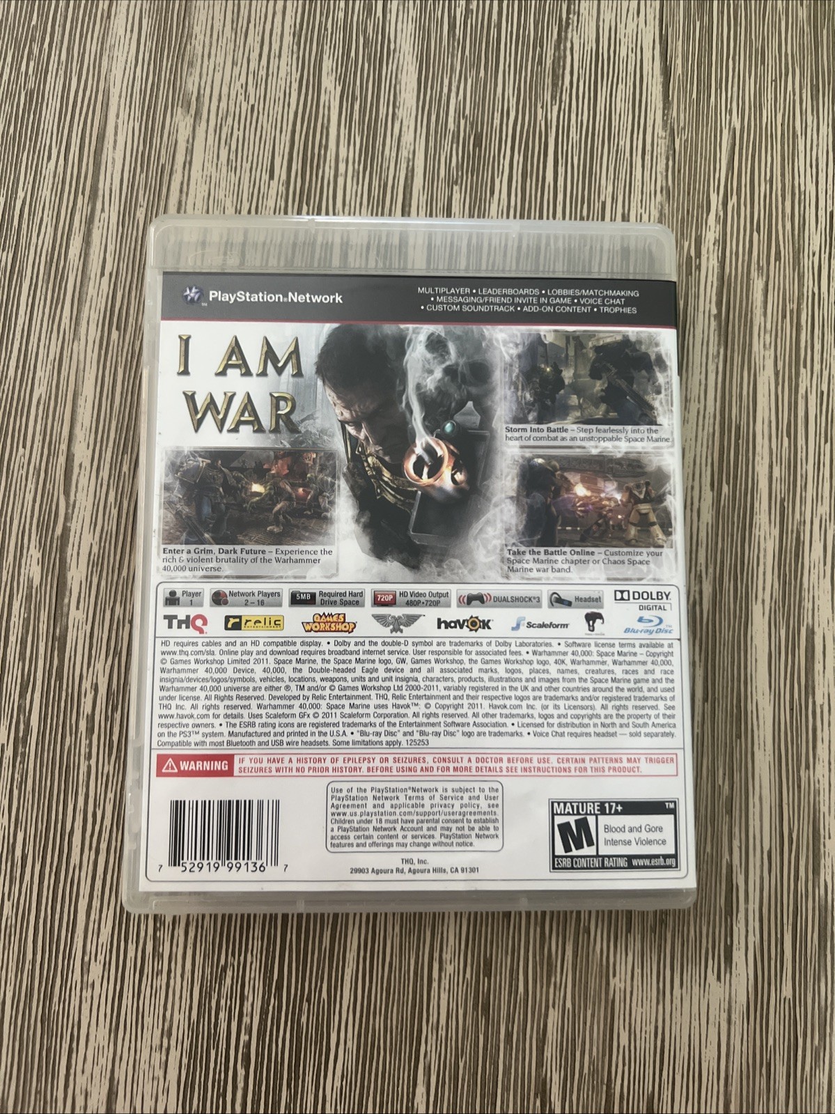 Warhammer 40,000: Space Marine (Sony PlayStation 3 PS3, 2011) Complete
