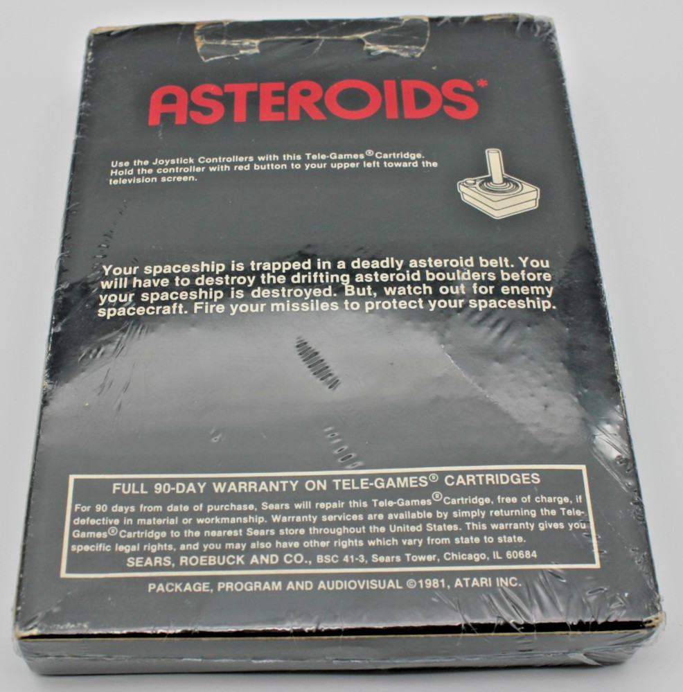 “Asteroids” 1981 Sears Tele-Games – Atari 2600 – RESEALED