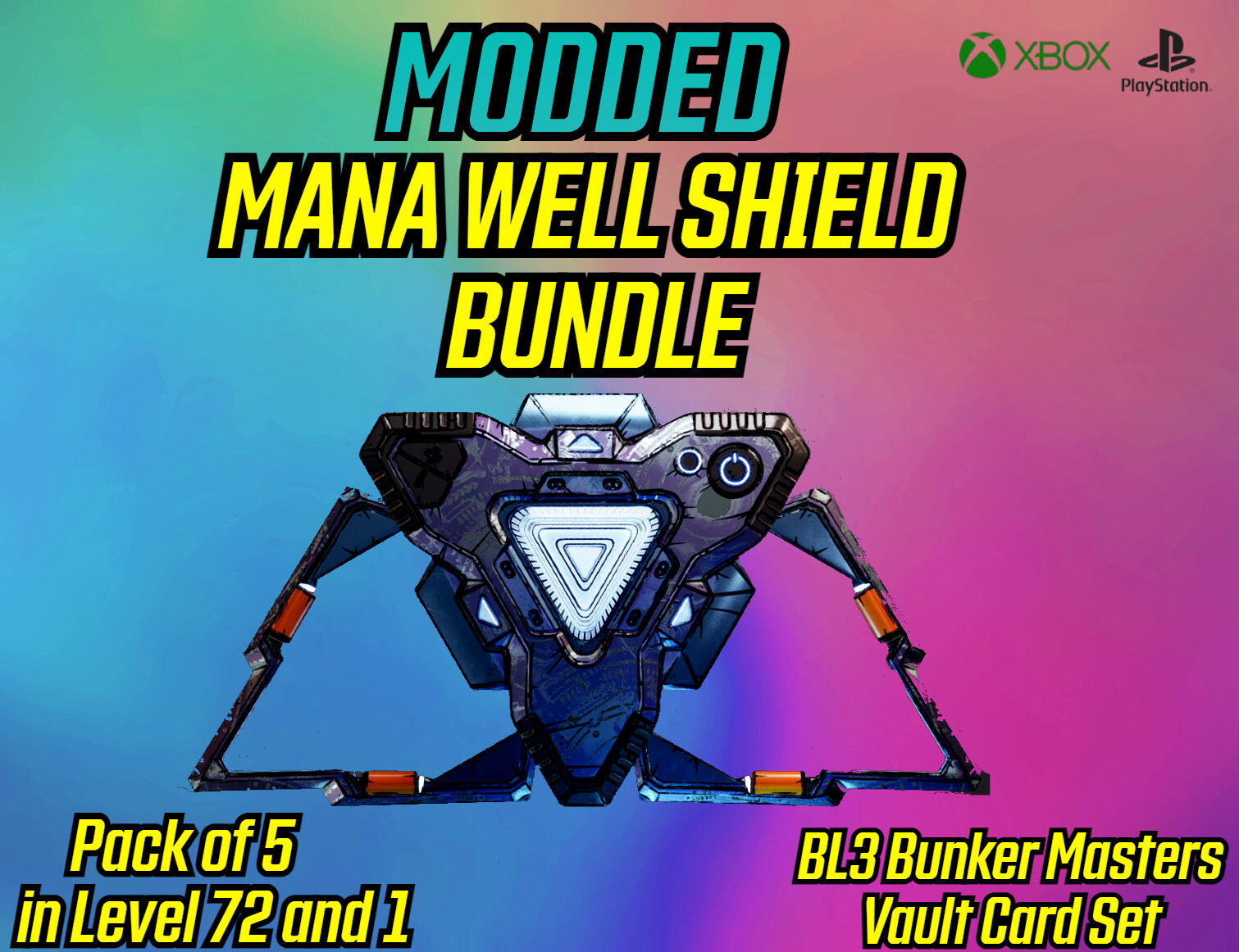 (XBOX PS4/5 PC) • MANA WELL MODDED SET • 5 PACK • Bunker Masters Vault Card