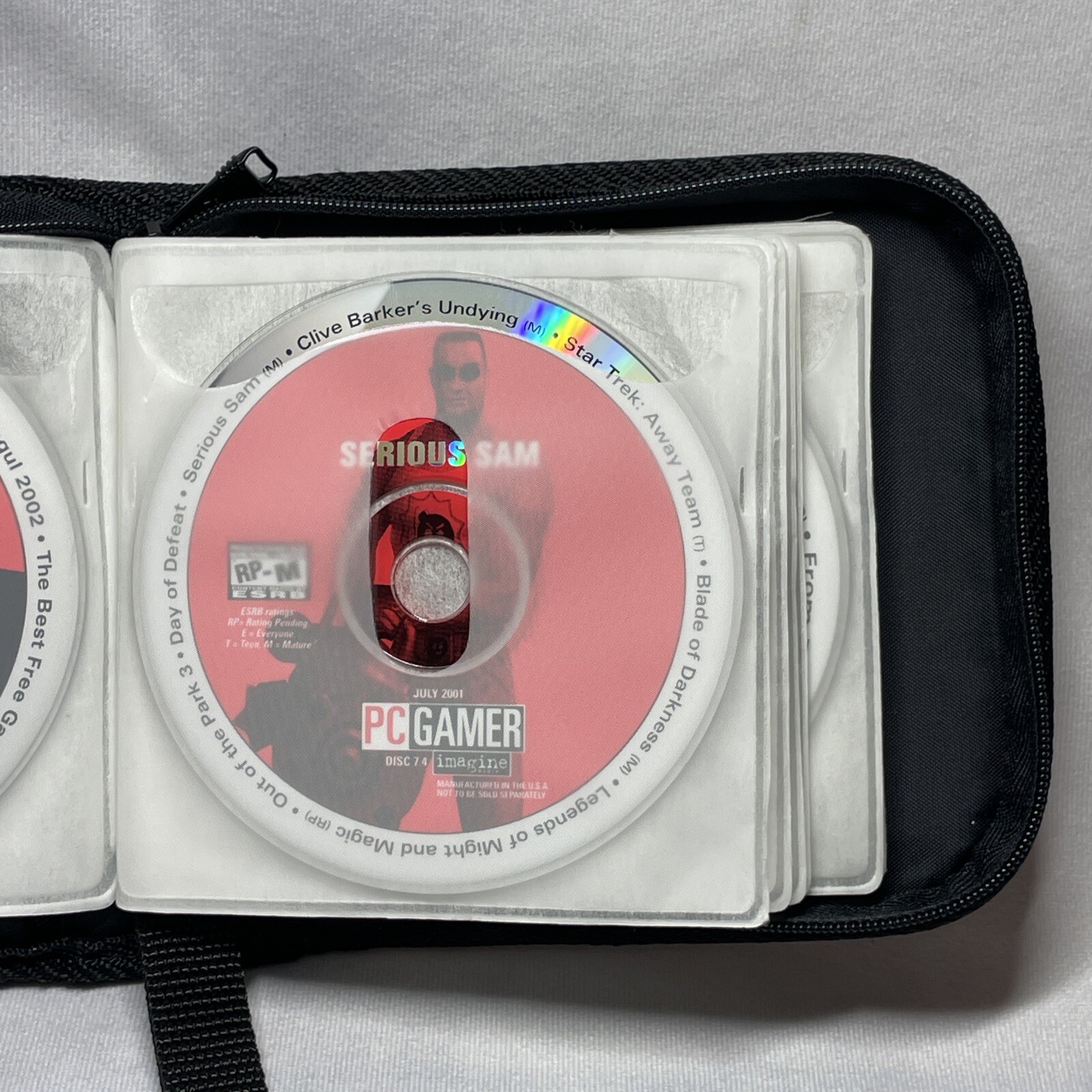 PC Gamer Demo CD Lot 15 Y2K 2000s Vintage Games Zippered Case