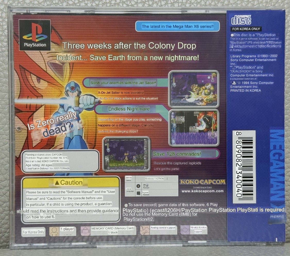 ULTRA RARE Megaman Rockman X6 PS1 Korean Exclusive Limited Edition NEW COMPLETE