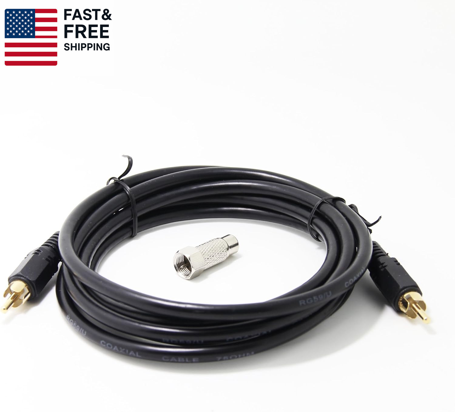 RCA Video Cable with RF TV Connector for Atari 2600 Jr 7800 Colecovision 6Ft