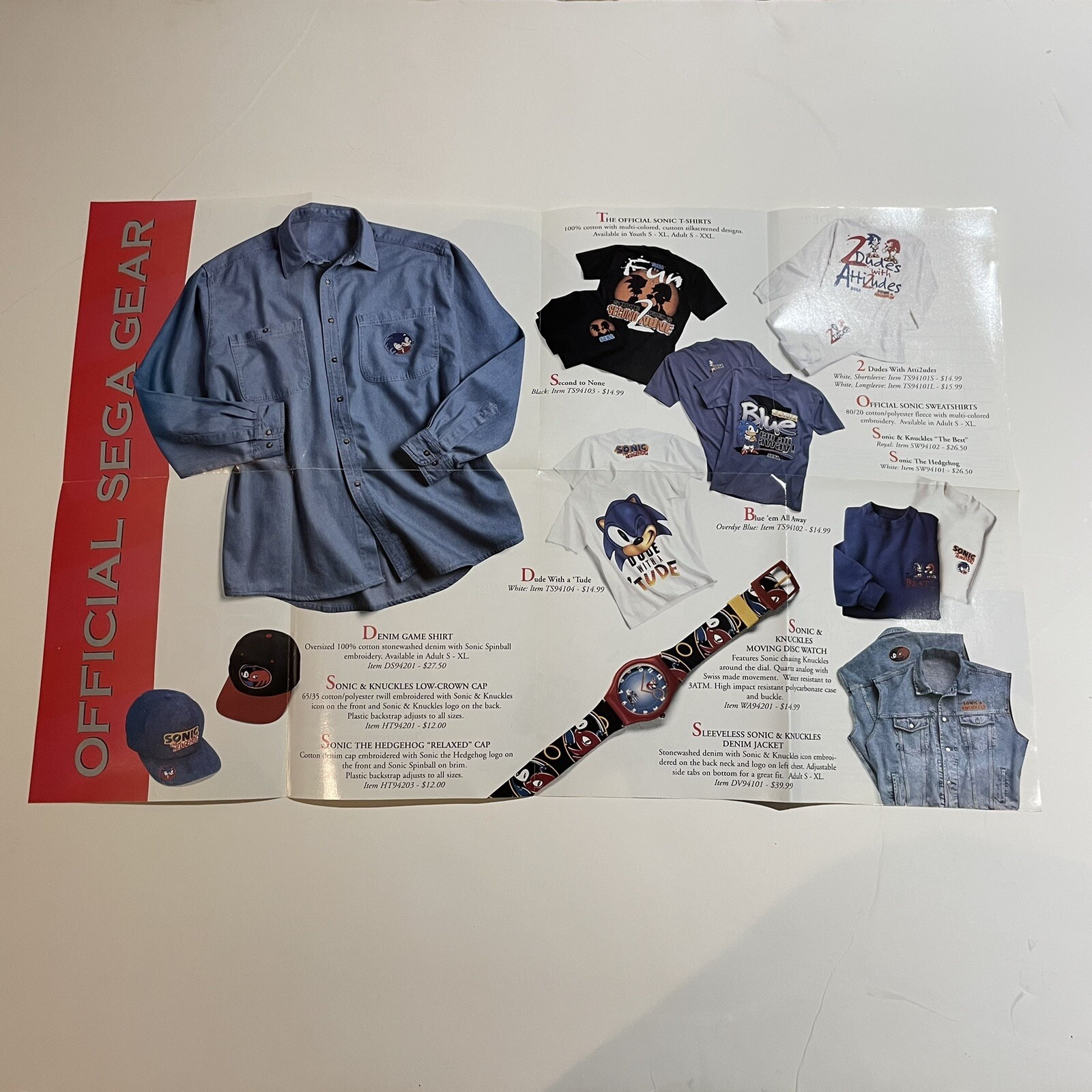 1994 Official Sega Gear Fold Out Poster Insert – Authentic!