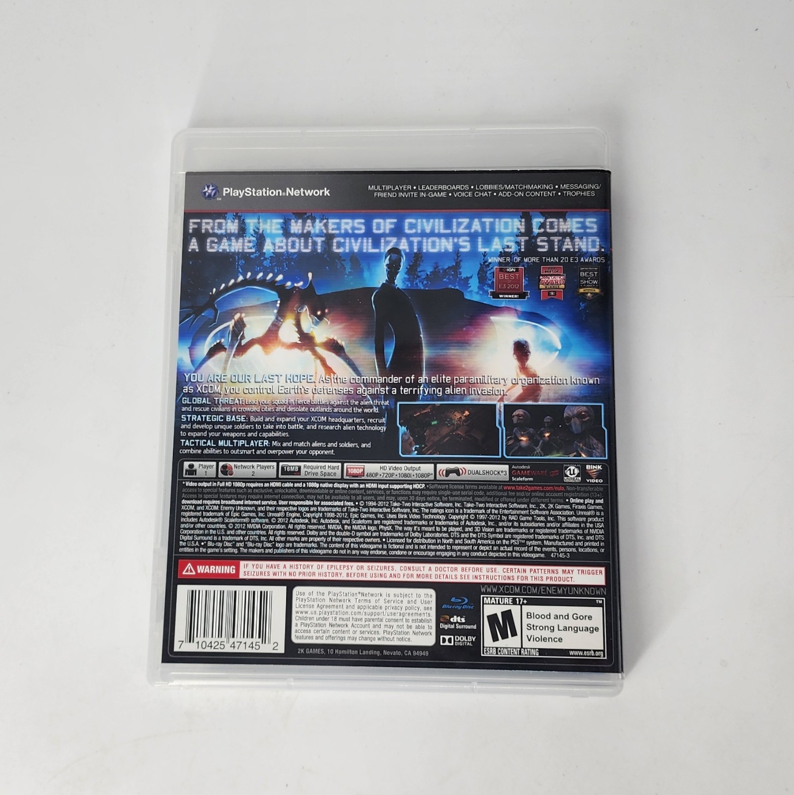 XCOM: Enemy Unknown (PlayStation 3, 2012) Complete CIB w/ Manual – NICE DISC!