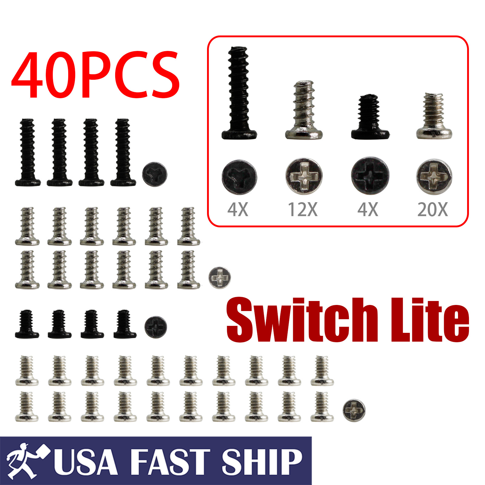Full Screws Set Metal Housing Screw Accessories For Nintendo Switch Lite Console