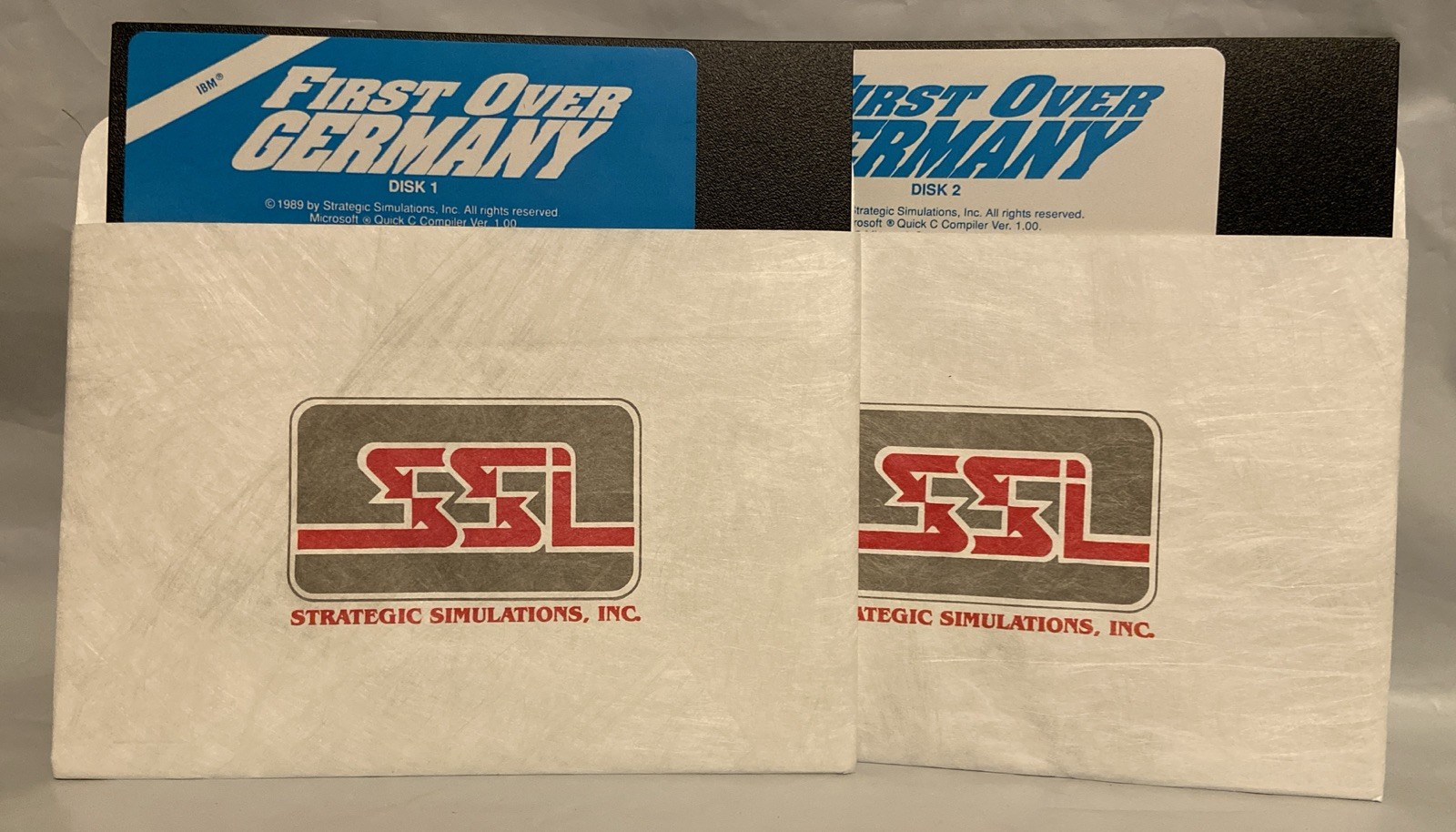 First Over Germany IBM PC 5 1/4 Disk 306th Bomb Group Simulator PC Game 1988 EUC