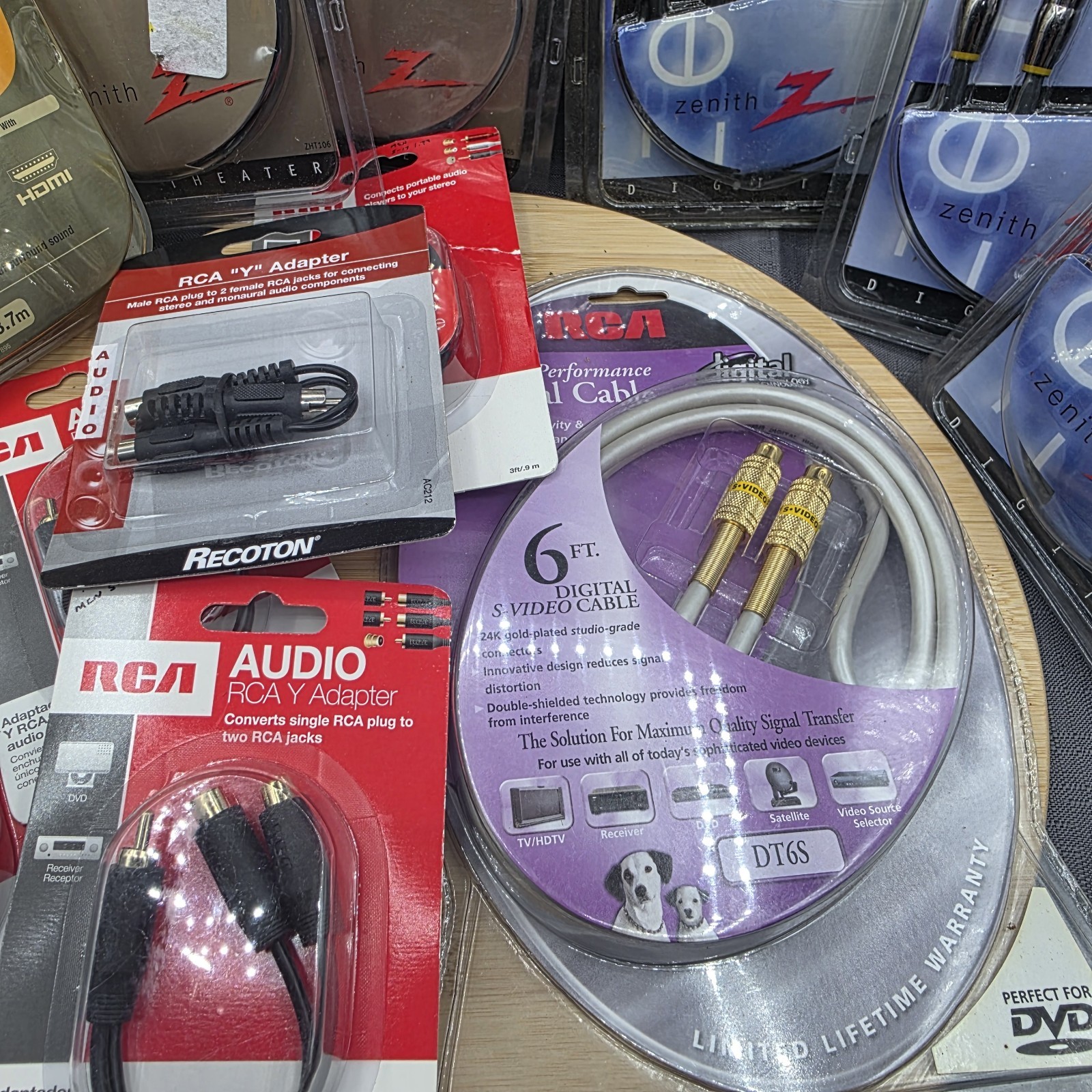 NOS Lot Of 12 F & S Video, Y Adapters, 3.5mm, And HDMI Cables