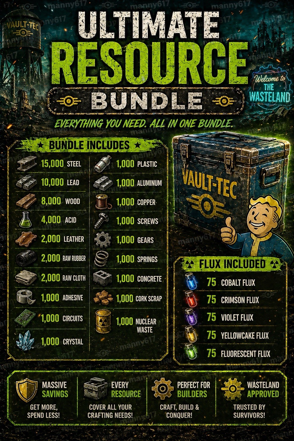 Fallout 76 PS4/PS5 Ultimate Resource Bundle Junk + Flux Fast Delivery