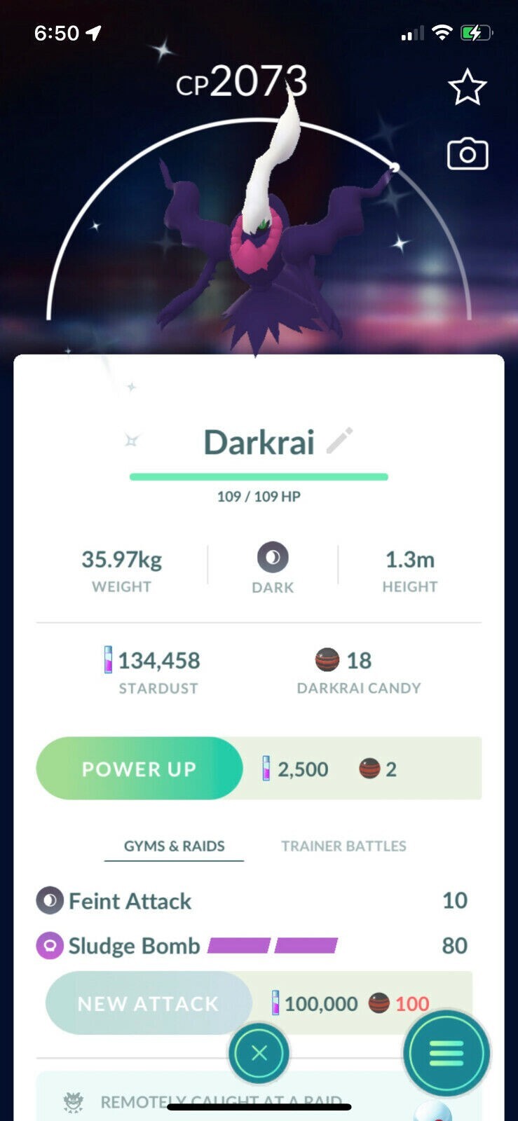 SHINY DARKRAI POGO | Pokemon G0 to Home Transfer | Authentic (Custom O.T)