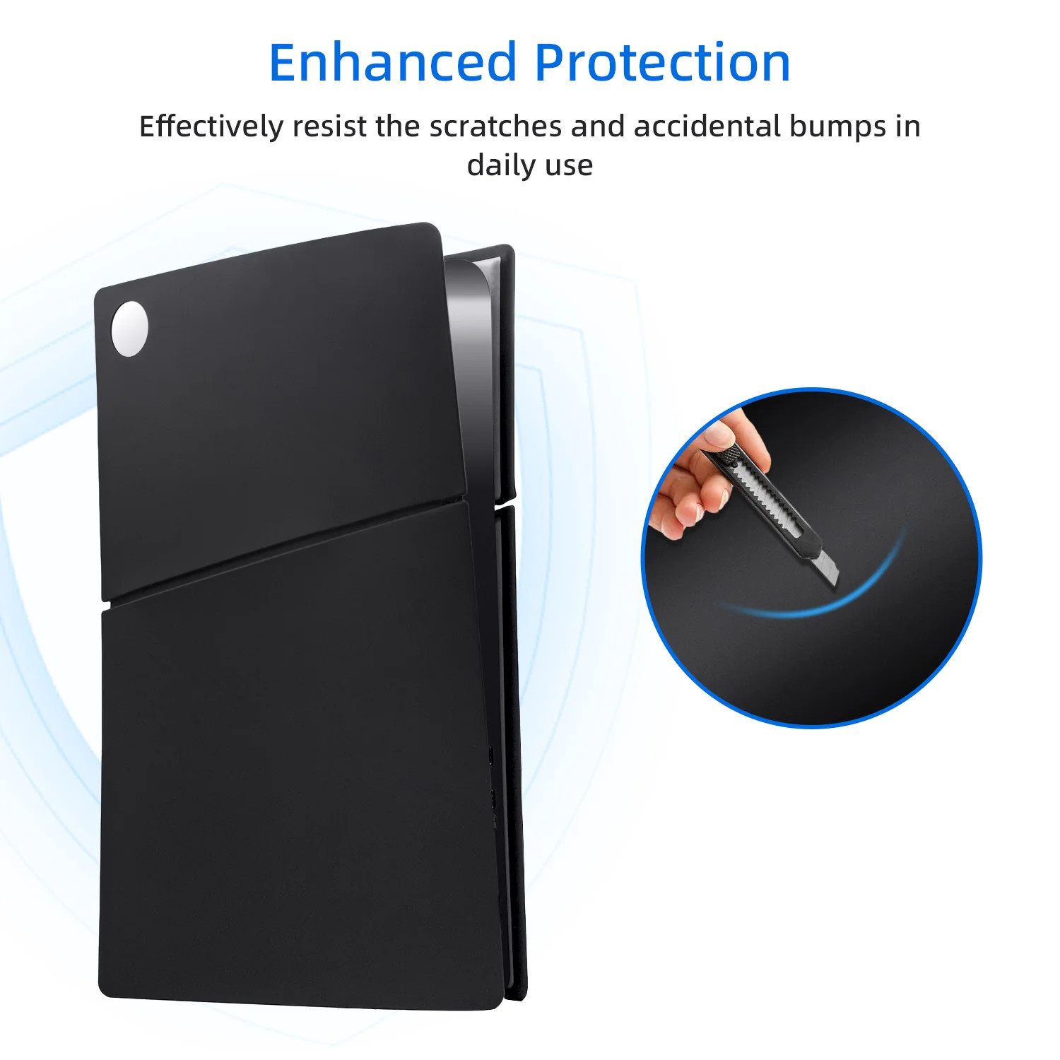 Dustproof Silicone Protective Case Cover for PS5 Slim Digital Edition-Black