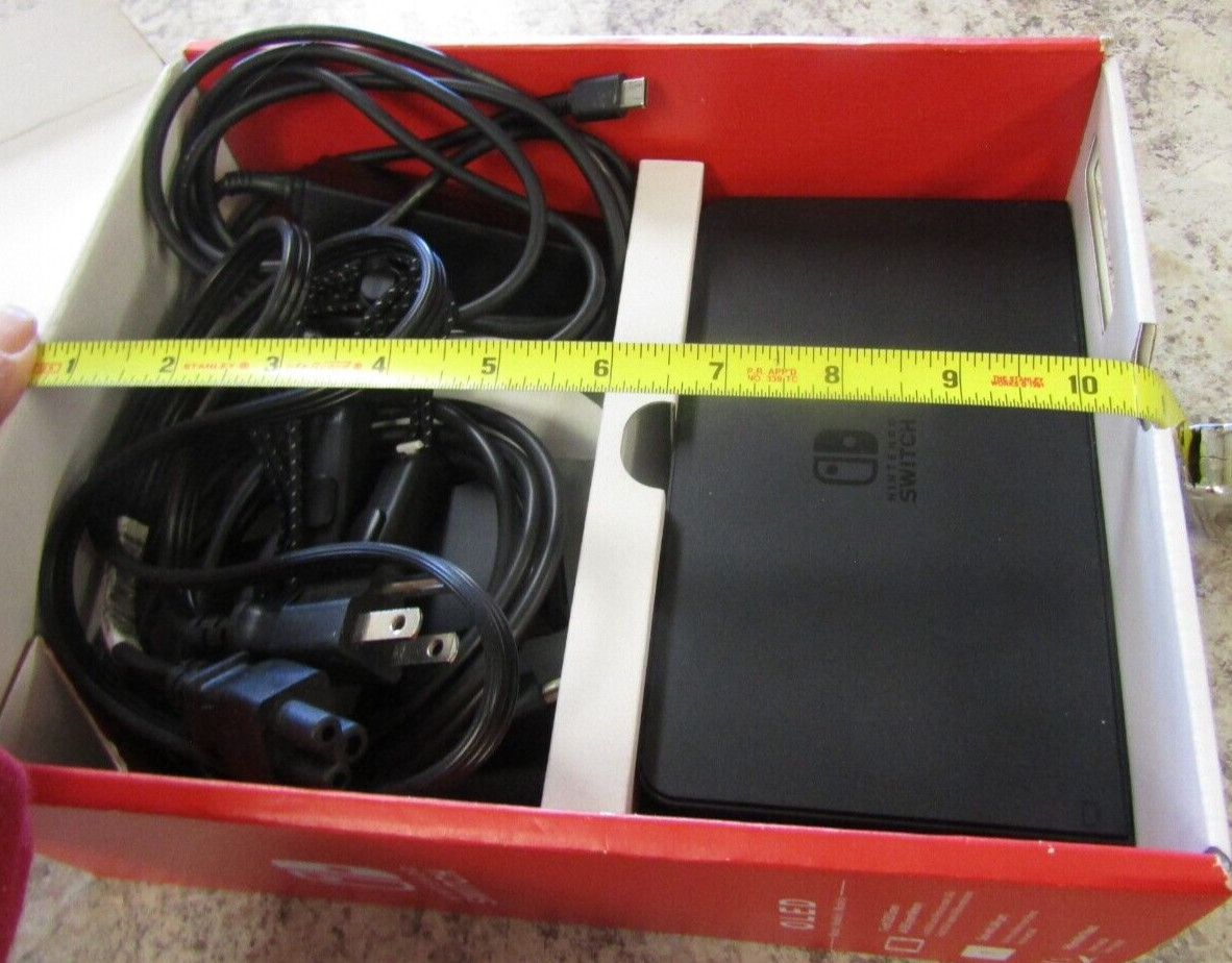 Nintendo Switch OLED HEG-001 Console W/Neon Red & Neon Blue Joy-Cons in box