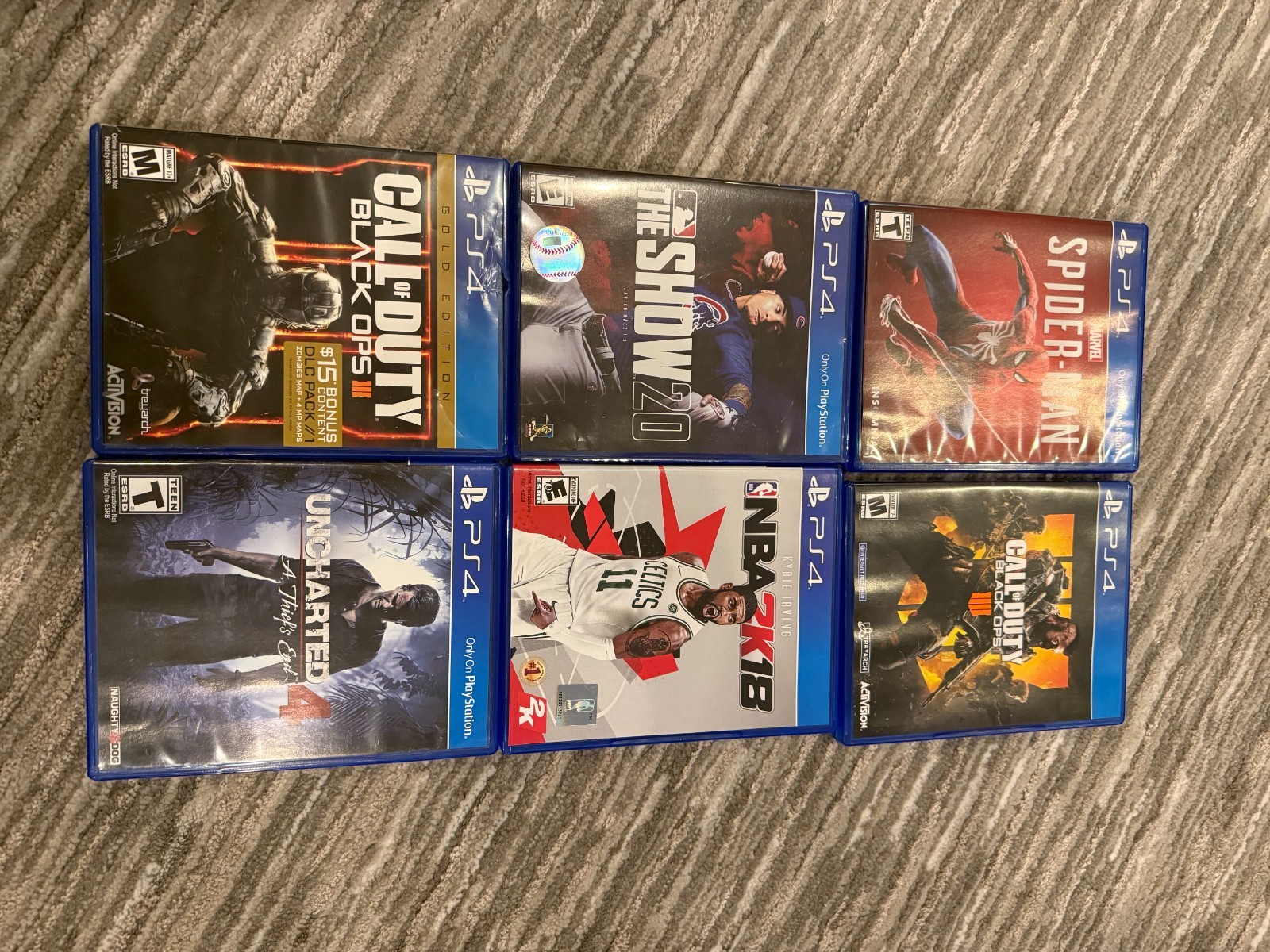 PlayStation 4 500GB + Cords + 6 Games + 3 Controllers. TESTED & WORKING