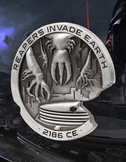 BioWare Officially Licensed Mass Effect The fall of Earth Challenge Coin