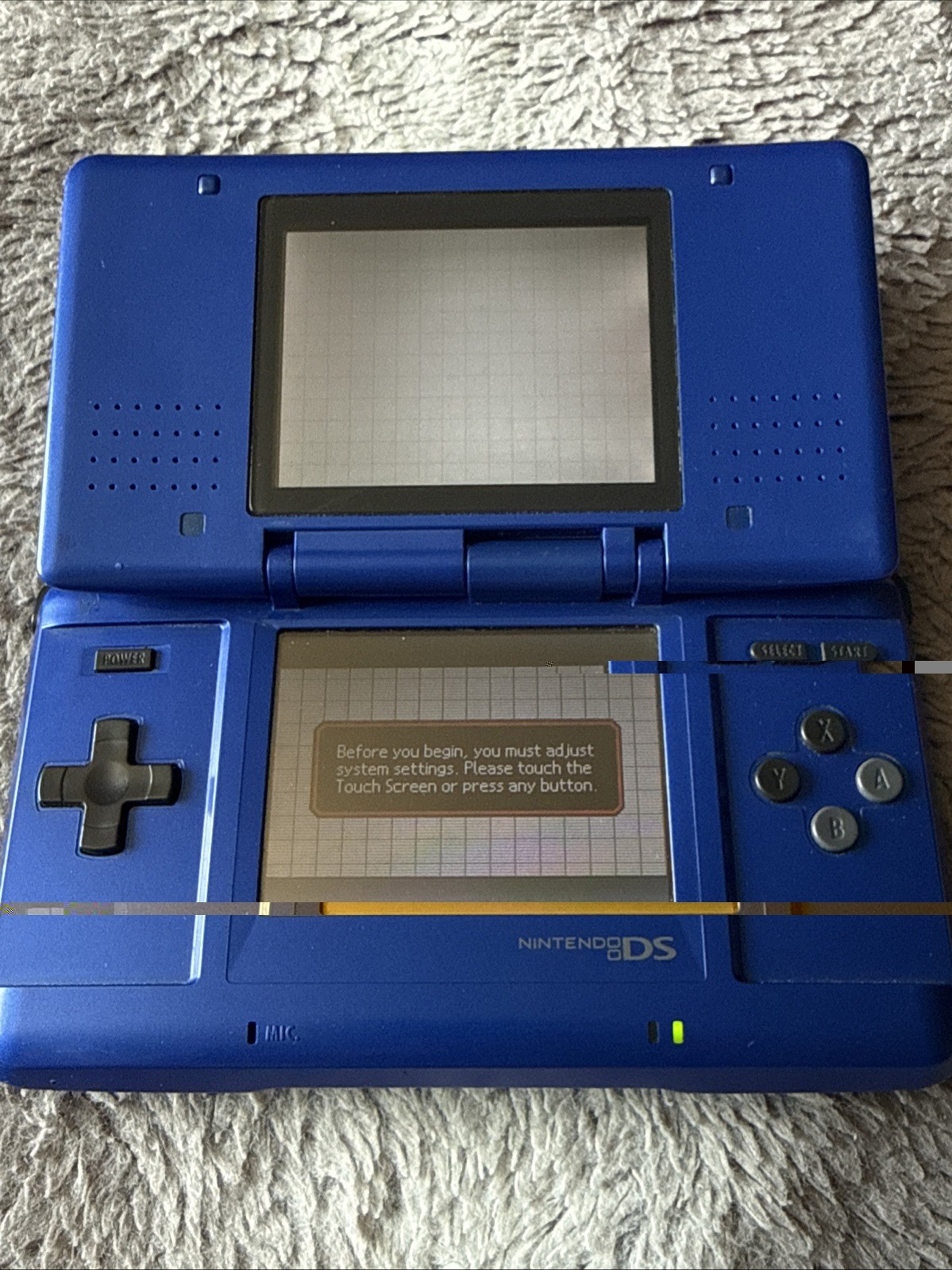 NINTENDO DS ORIGINAL NTR-001 BLACK & BLUE HANDHELD CONSOLE *TESTED & WORKING*
