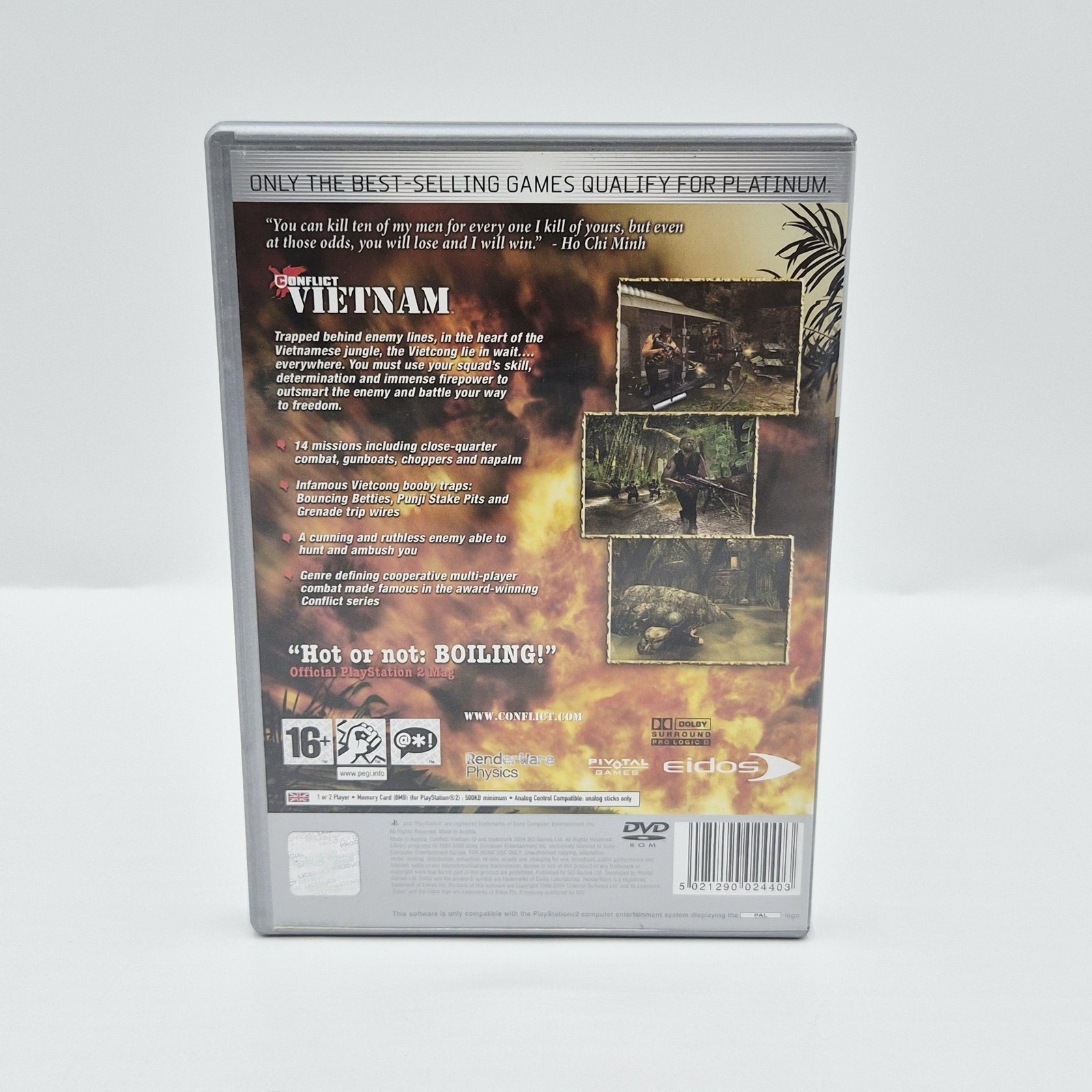Conflict: Vietnam Sony PlayStation 2 Eidos PAL MA15+ 2004 Shooter Disc Platinum