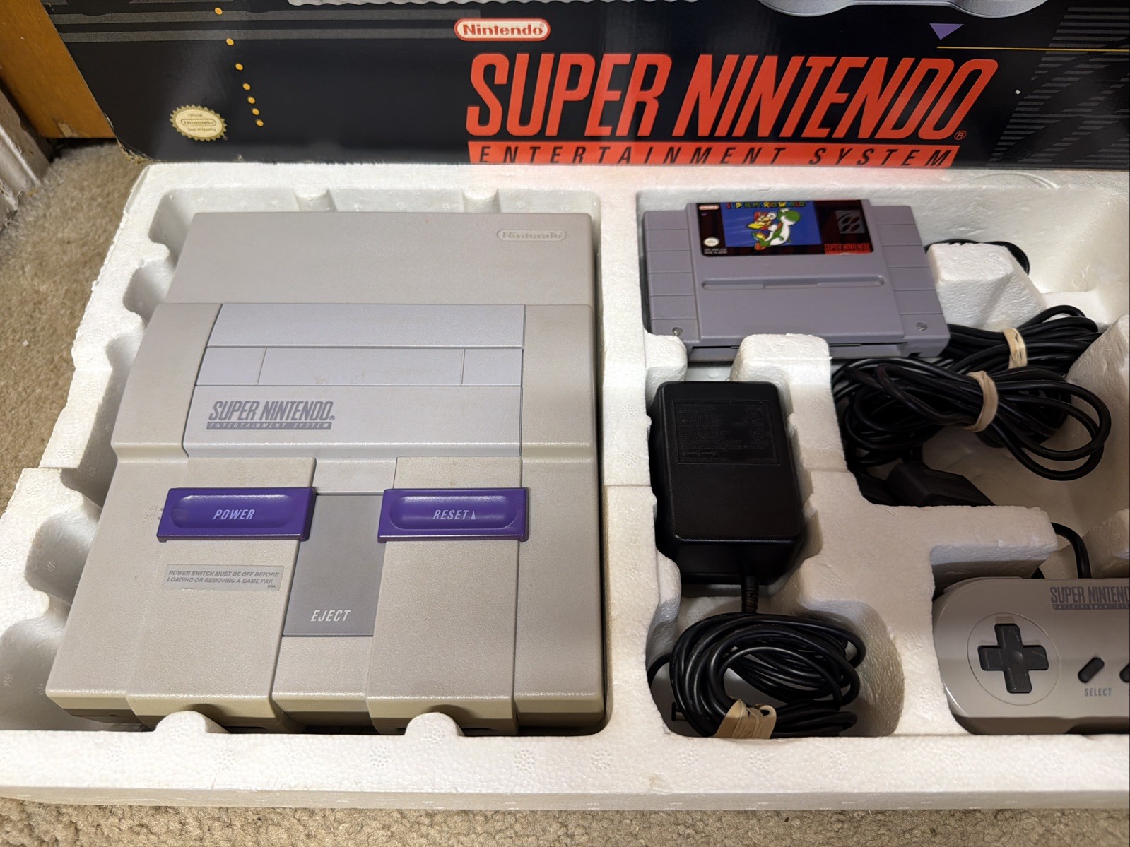 Super Nintendo Super Set Console Box Controllers Game. •READ DESCRIPTION!• SNES