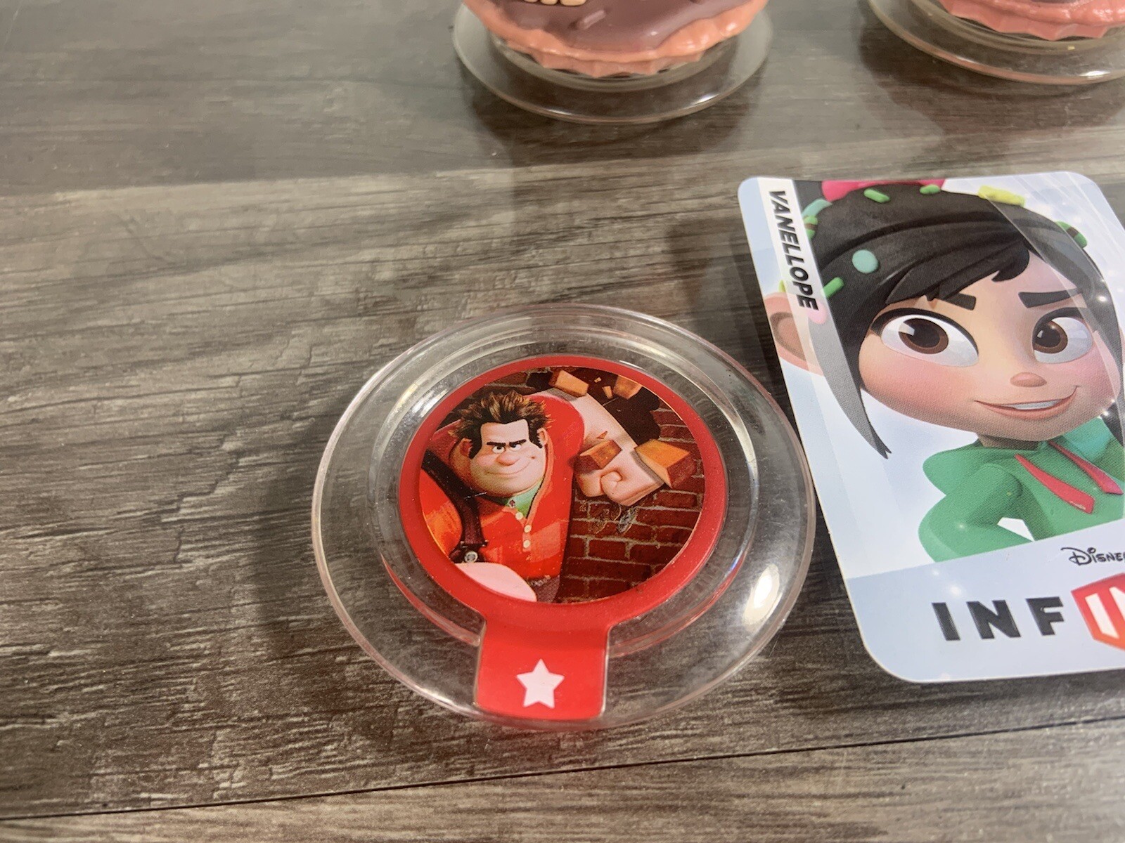 Disney Infinity Wreck it Ralph Figurines Vanelope & Ralph + Power Disc Lot