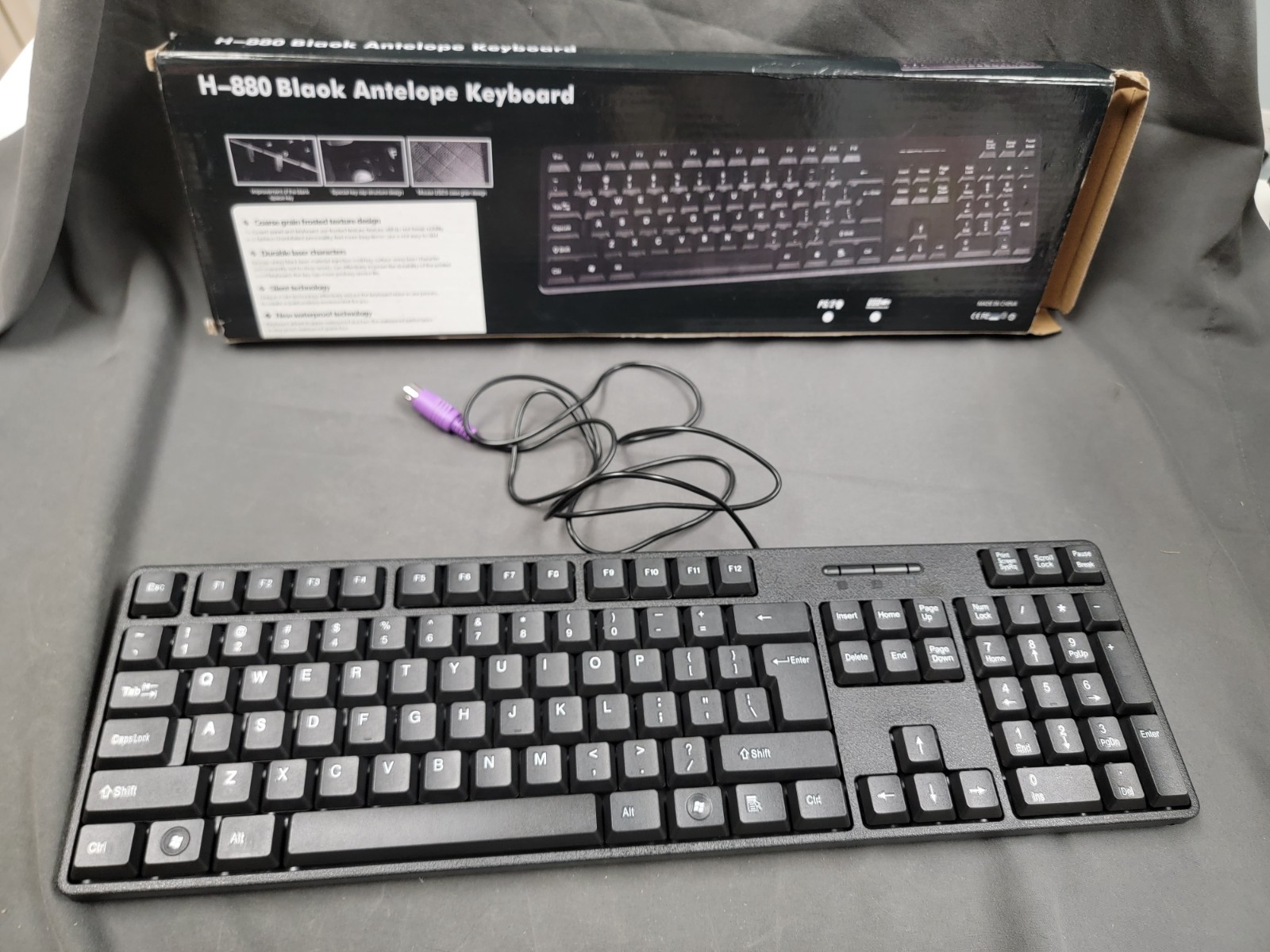 YORUNOHOSHI Wired PS2 104 Keys Computer Keyboard with Stands Waterproof