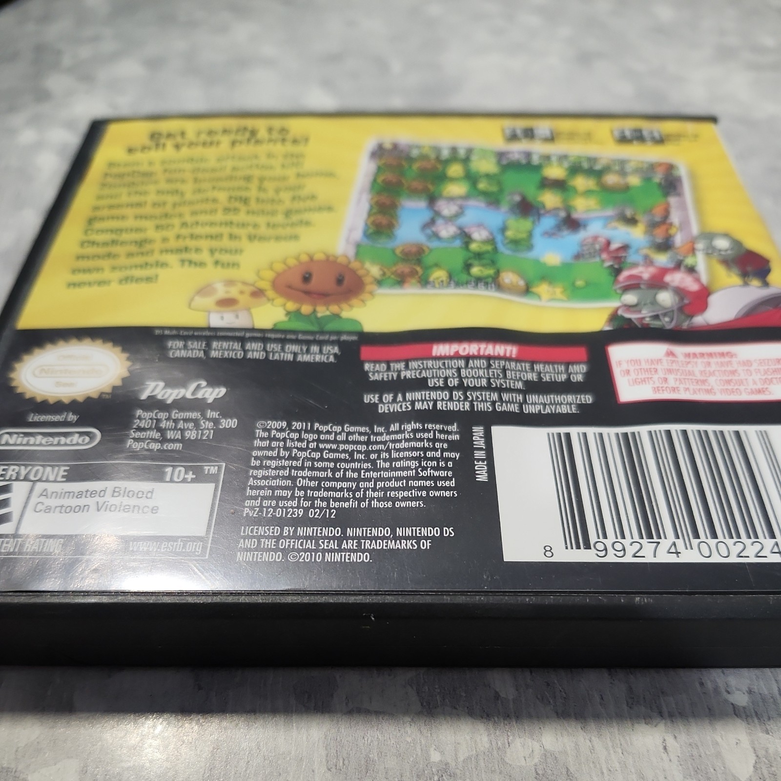 Plants vs. Zombies (Nintendo DS, 2011) No Game! Case And Manual Only!