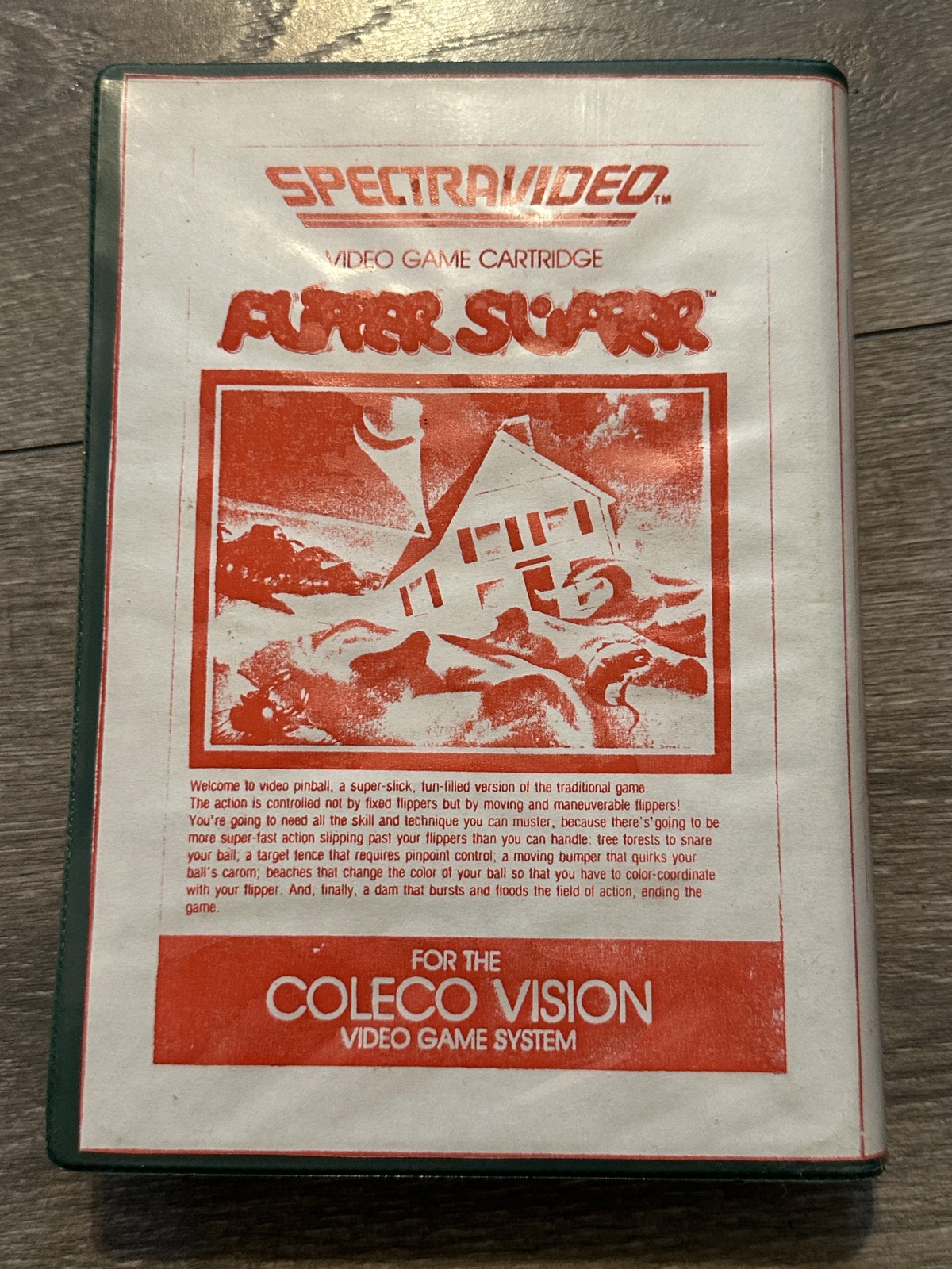 Vintage Spectravideo Flipper Slipper ColecoVision Video Game Cartridge 1983 CIB