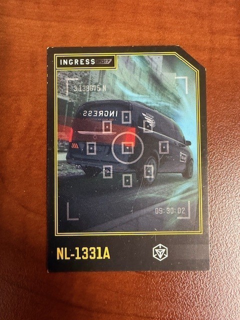 Ingress NL1331A Van Medal Card Niantic [UNREDEEMED] RETIRED