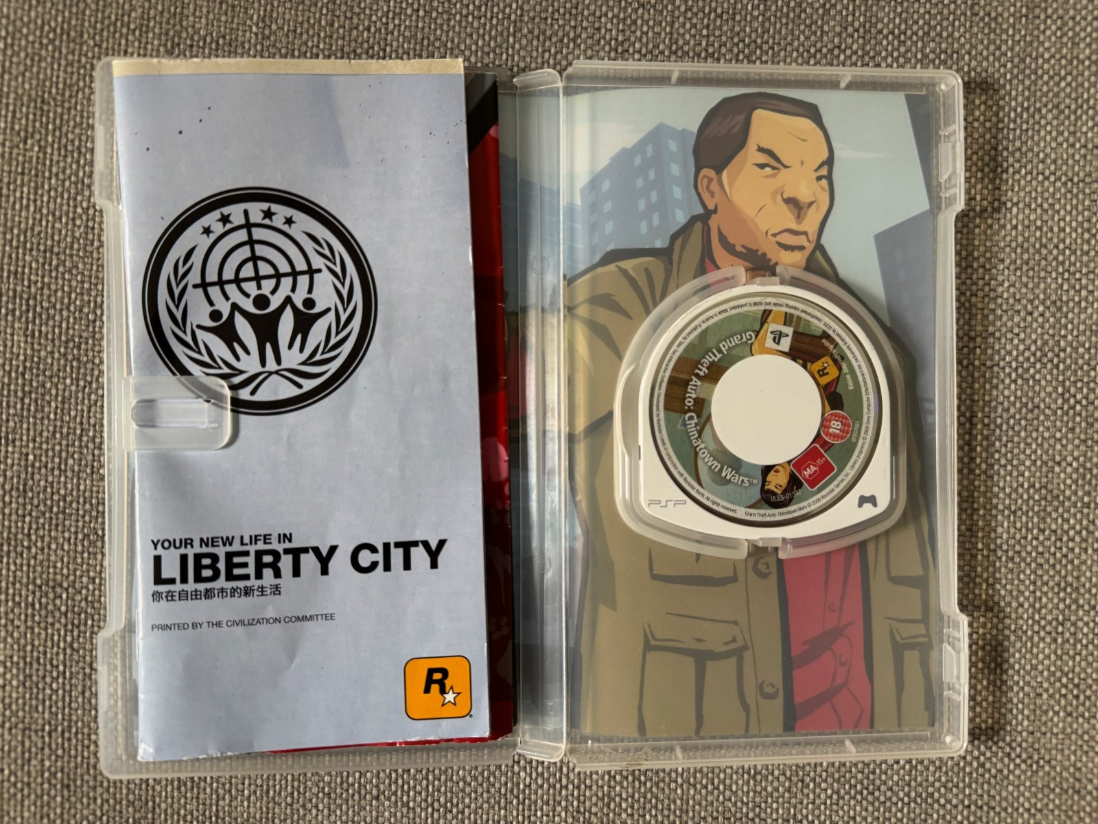 psp GRAND THEFT AUTO Trilogy + MAPS Vice City China Town Liberty City Games