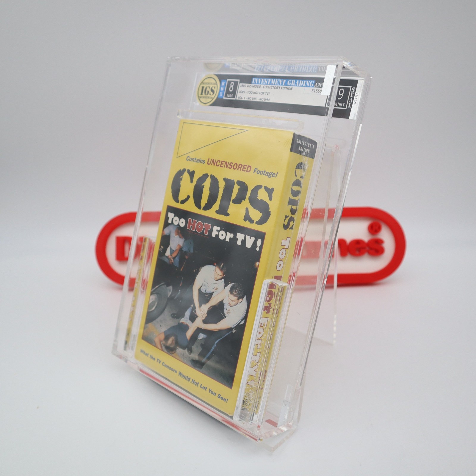 VHS COPS: TOO HOT FOR TV COLLECTOR’S- IGS GRADED 8 BOX & 9 SEAL! NEW & Sealed!