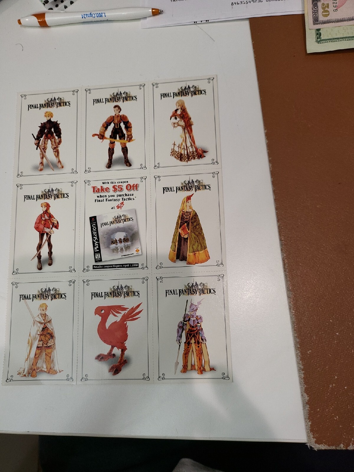 Final Fantasy Tactics Sony PlayStation PS1 1997 1998 Uncut Sheet Super Rare