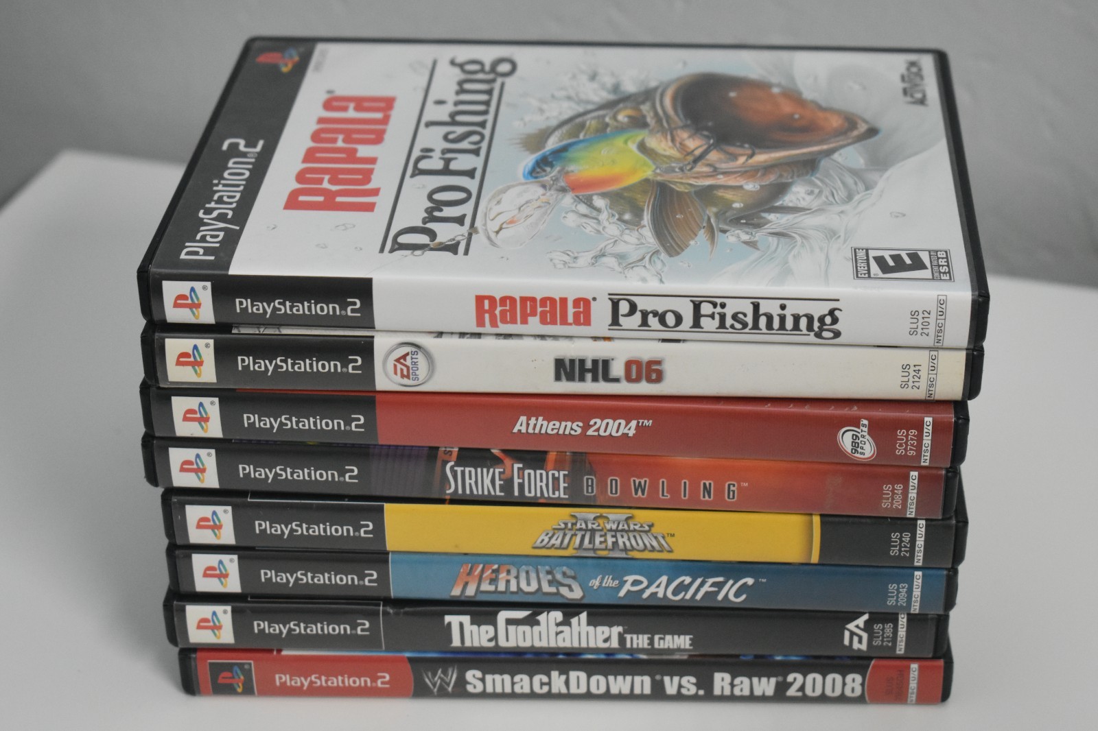Lot 8 PlayStation 2 PS2 Games mixed Sports, Godfather 2, Star Wars, Wrestling