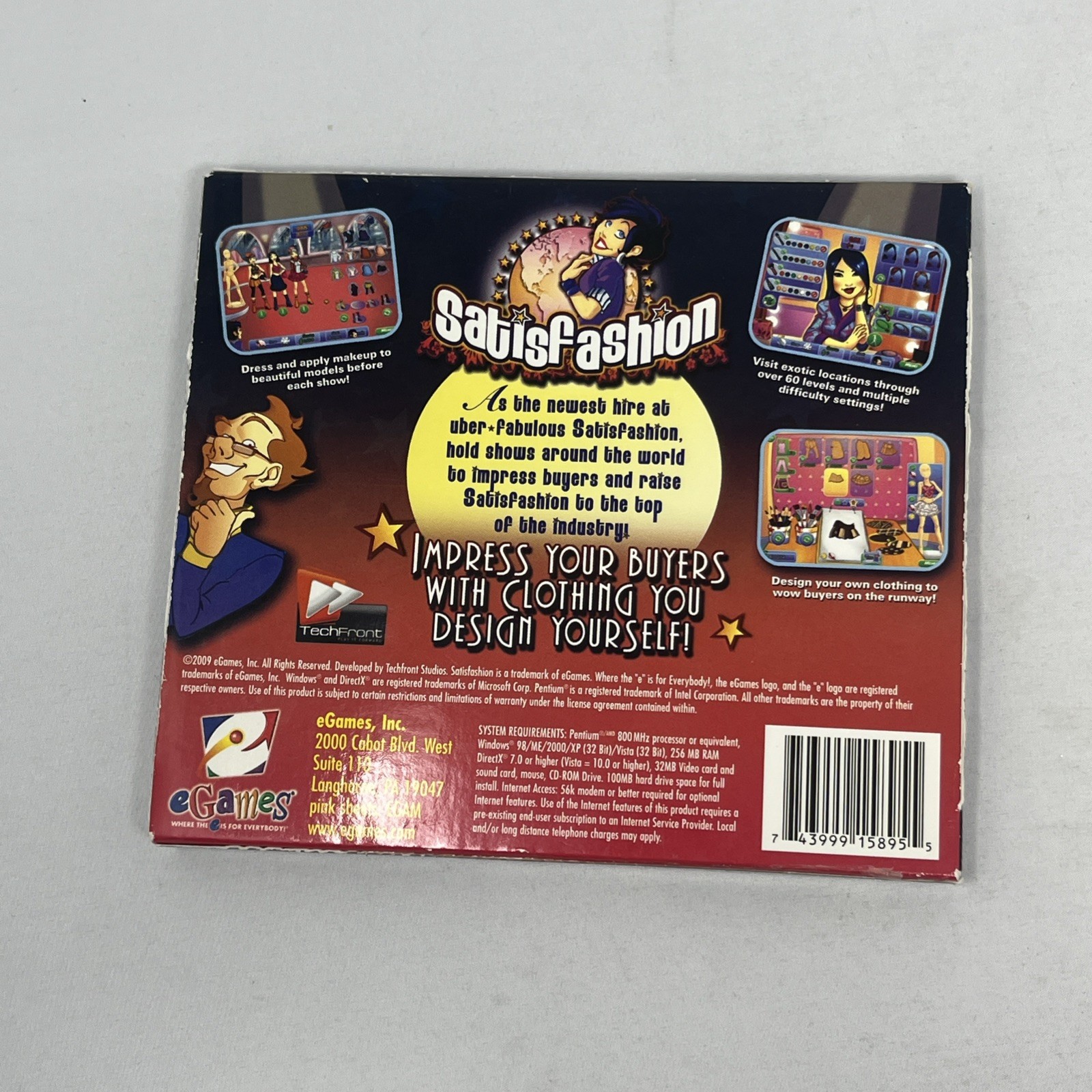 Video Game PC Satisfashion Design & Dress your way to the top NEW SEALED Jewel
