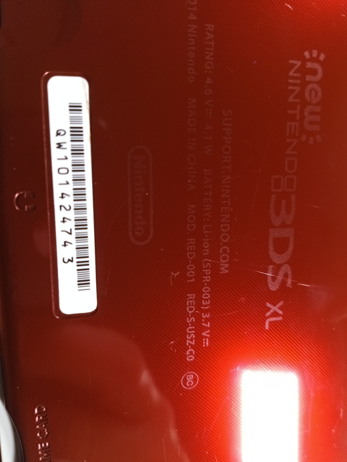 Nintendo New 3DS XL 120GB RED-001 Red (Wi-Fi) USB Charging Cable/Super Smash Bro