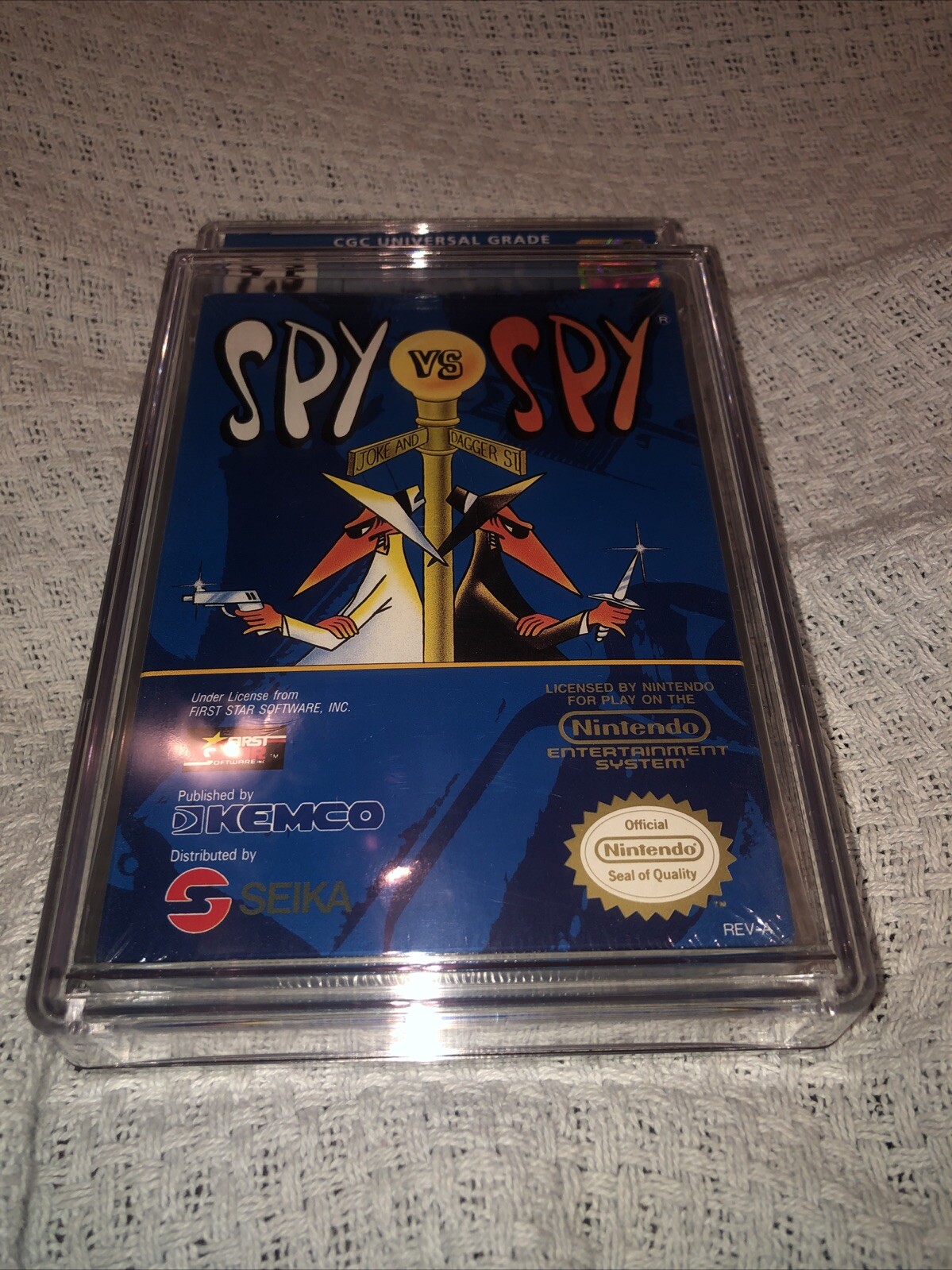 Nintendo NES Spy vs Spy Factory Sealed CGC 7.5 B Graded Game 1988 Oval 1st Print