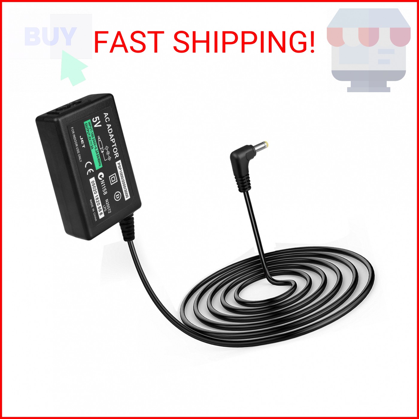 TNP PSP Charger – 5V 2A AC Adapter Power Supply for Sony PlayStation Portable PS