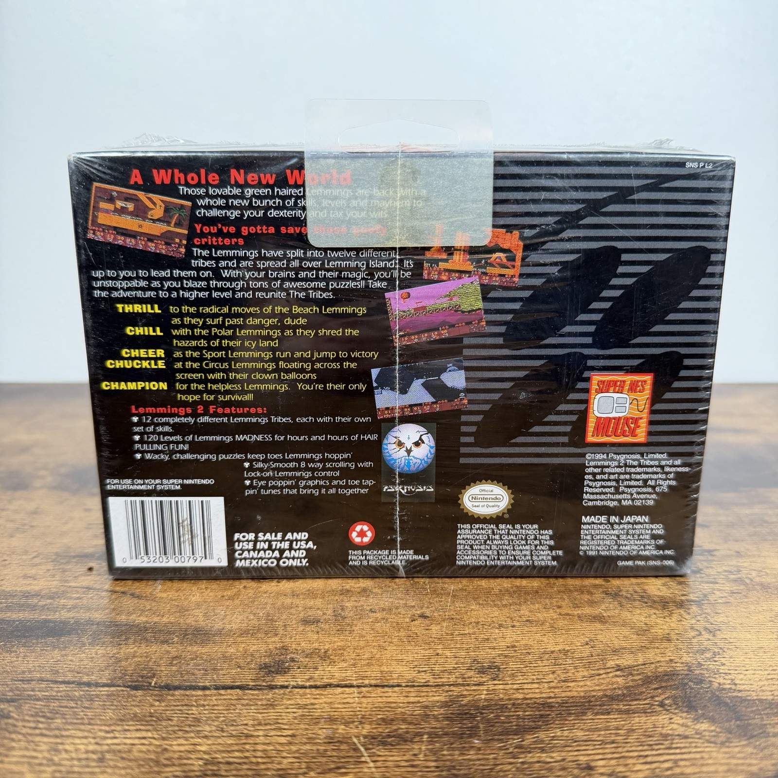 Vintage Lemmings 2: The Tribes Super Nintendo SNES – New Sealed w/ Hang Tab 1994