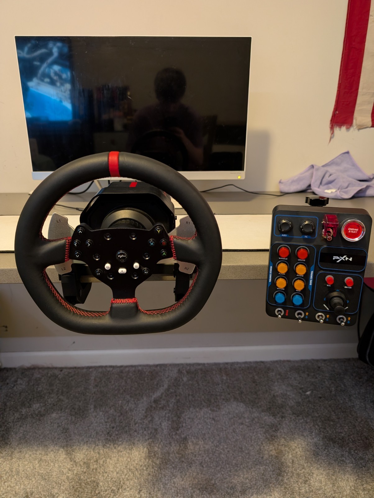 PXN V10 Ultra Racing Wheel & Pedals + CB1 Control Box, Wired USB PS4/PC/Xbox