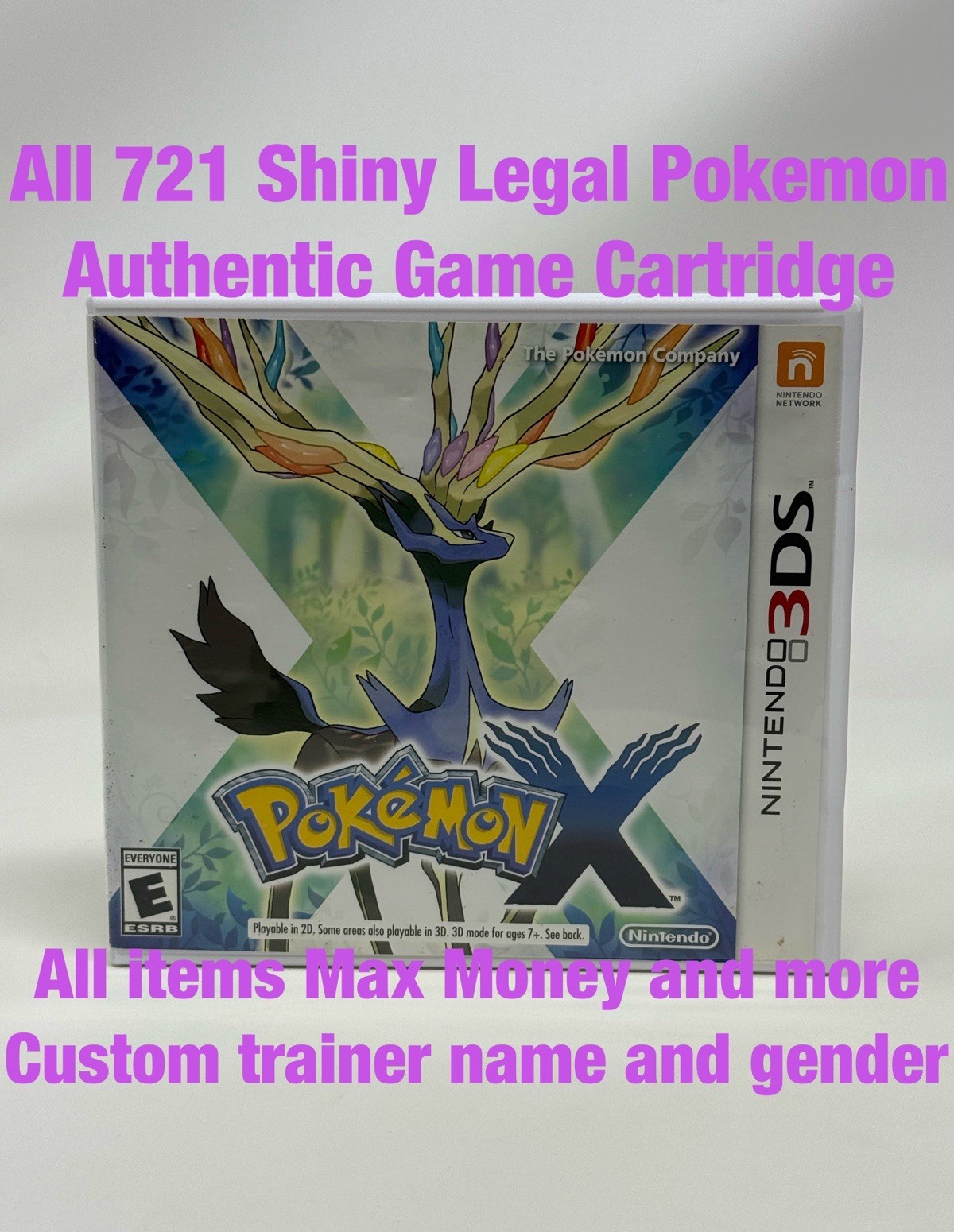Unlocked Authentic Pokemon X Complete CIB Nintendo 3DS All 721 Shiny Pokemon