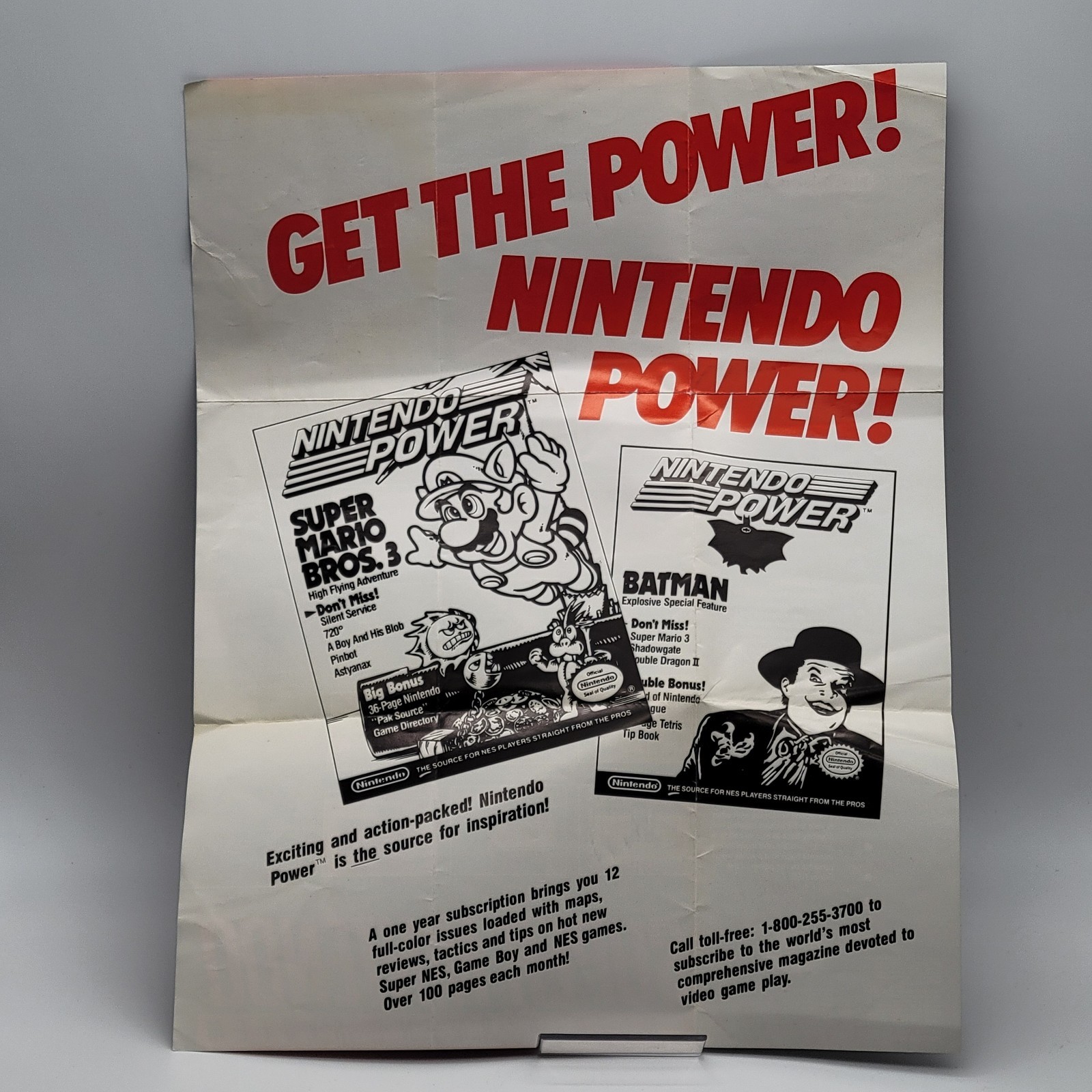 SNES Get The Power! Nintendo Power Foldable Poster Insert