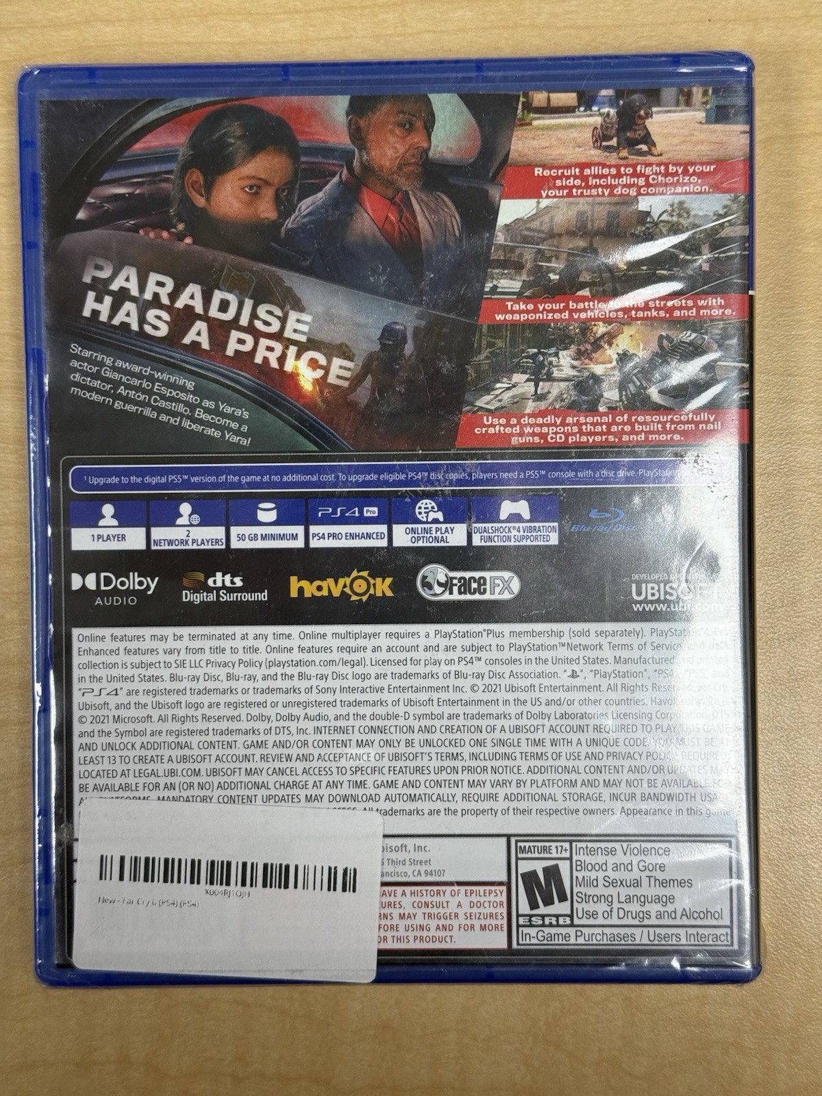 Ubisoft Far Cry 6 PS4 2021 M Multiplayer Online Play PS5 Upgrade Available
