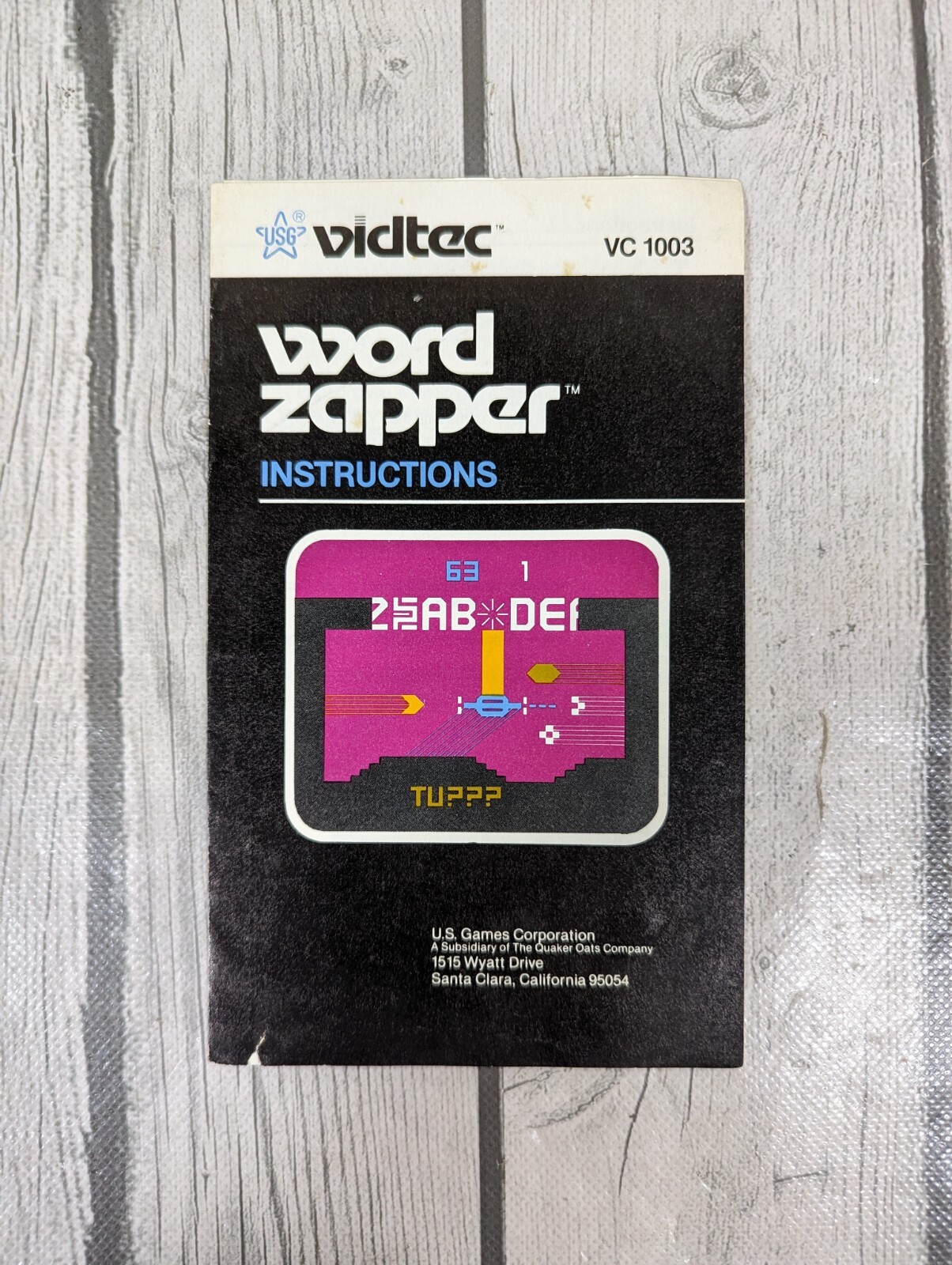 Word Zapper Instruction Booklet *MANUAL ONLY* for Atari 2600 – Free Shipping