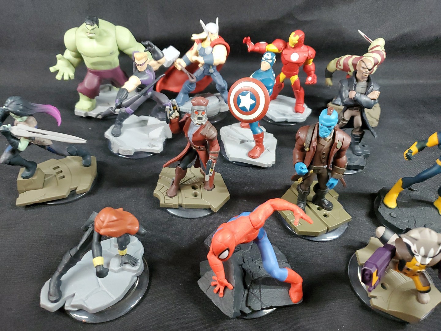 Disney Infinity Marvel Figures Hulk Spider-Man Thor Iron Man Rocket Racoon Lot