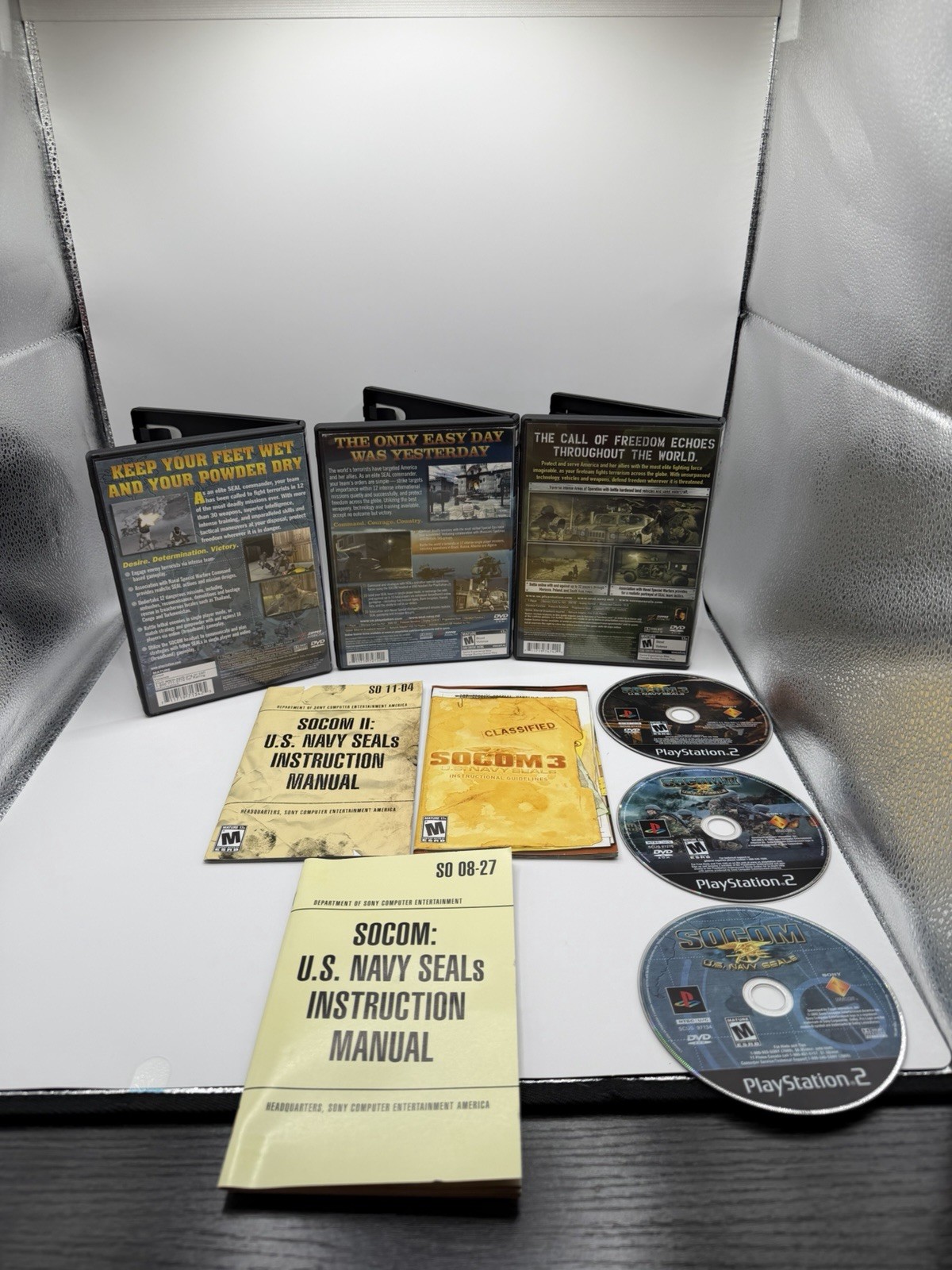 SOCOM: U.S. Navy SEALs Bundle – SOCOM 1, 2 , 3 PlayStation 2 PS2 CIB Tested