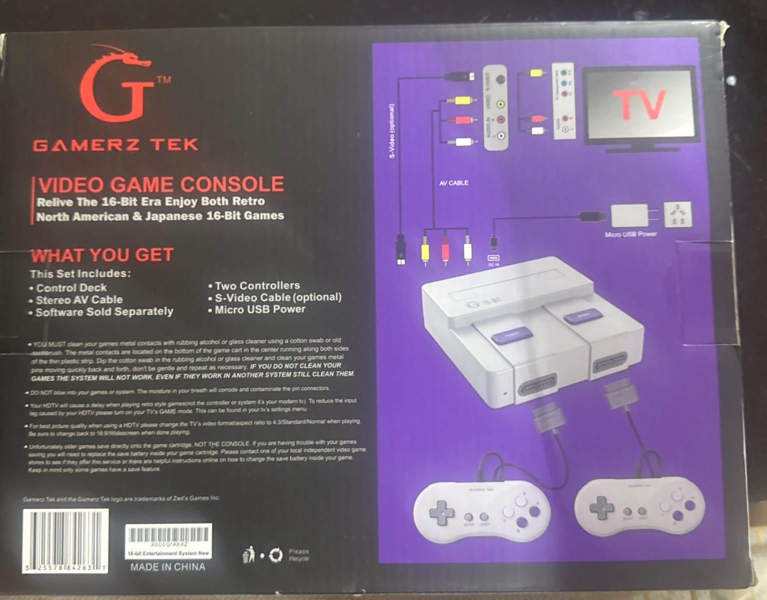 GAMERZ TEK 16-BIT VIDEO GAME SYSTEM